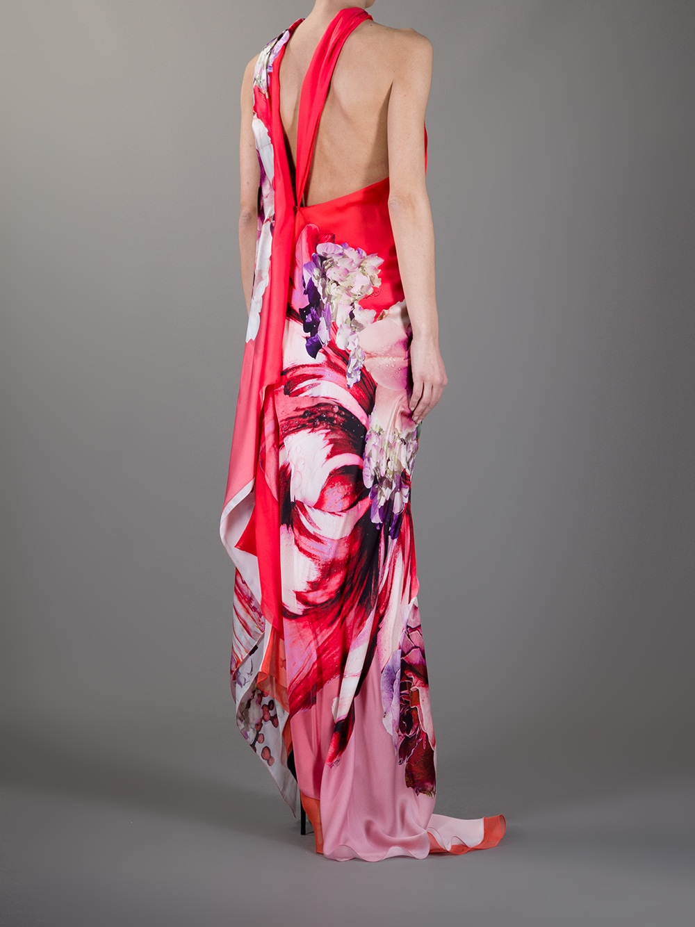 Roberto Cavalli One Shoulder Floral Print Dress - Lyst