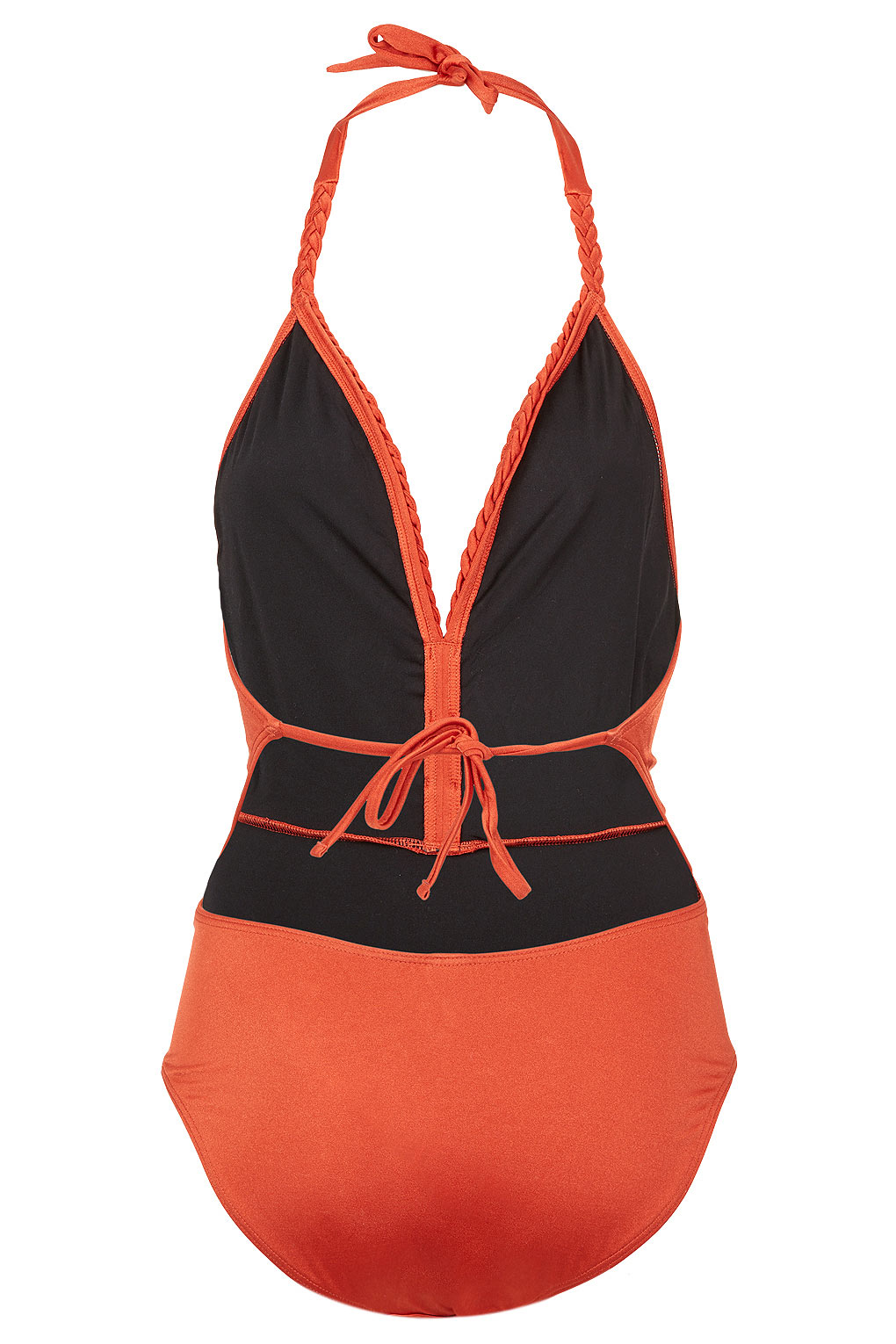 Lyst Plait One Piece Swimsuit in Orange