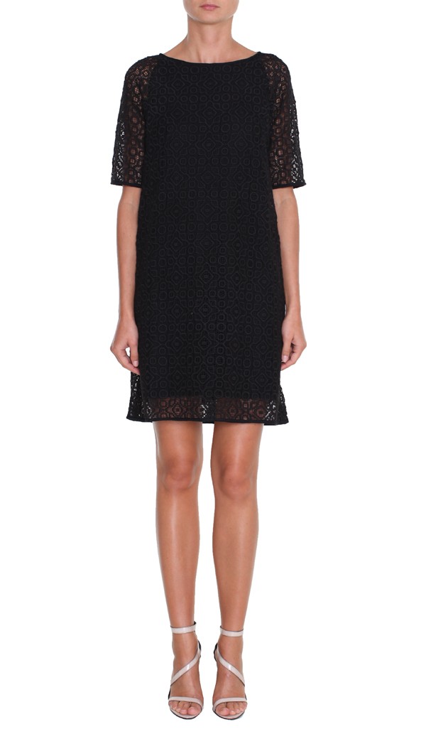 Lyst - Tibi Geometric Lace Easy Dress in Black