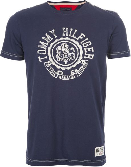 Tommy Hilfiger Logo Tshirt in Blue for Men (navy) | Lyst
