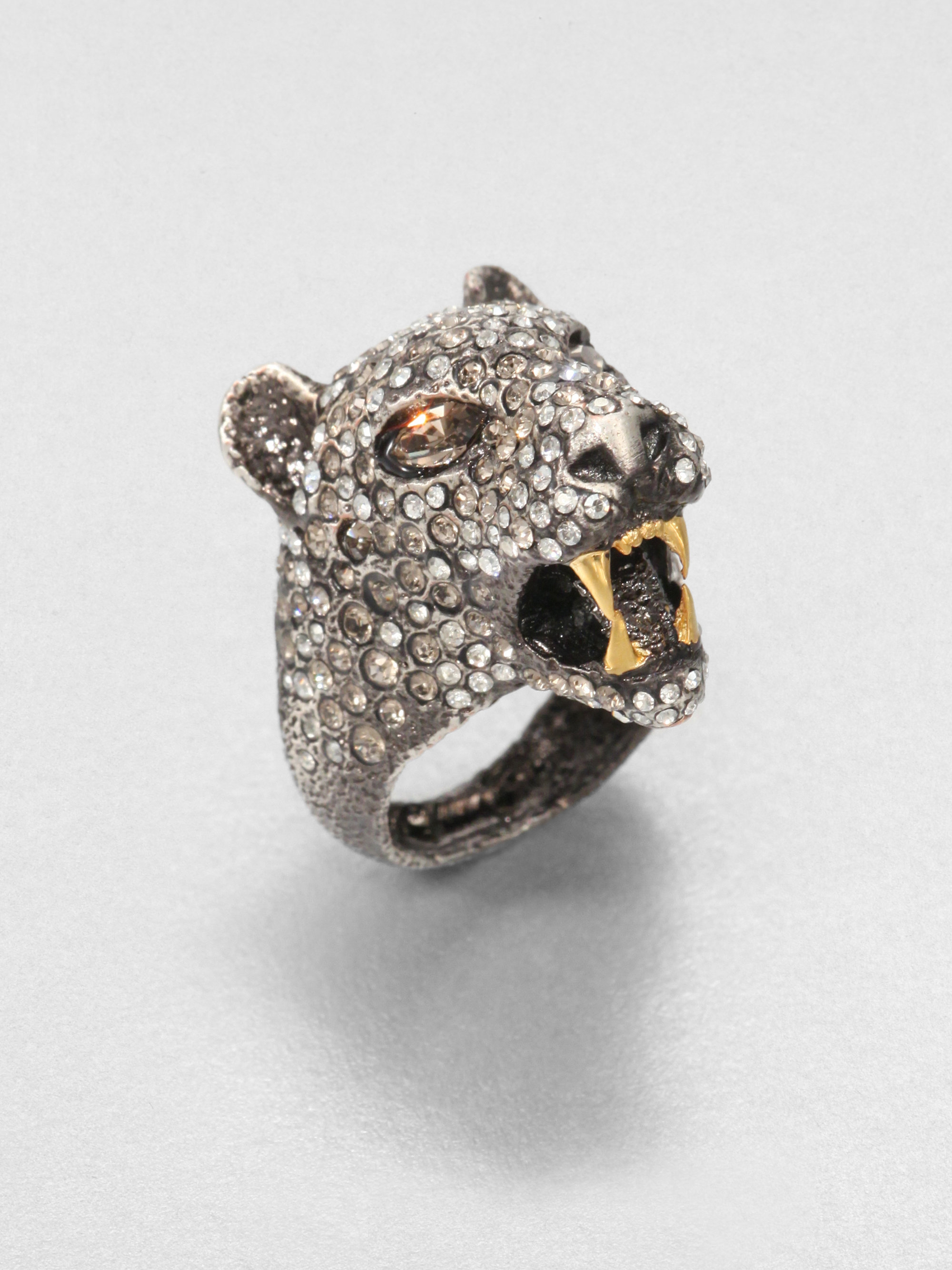 Alexis Bittar Cordova Crystal Jaguar Ring in Silver (silver-multi) | Lyst