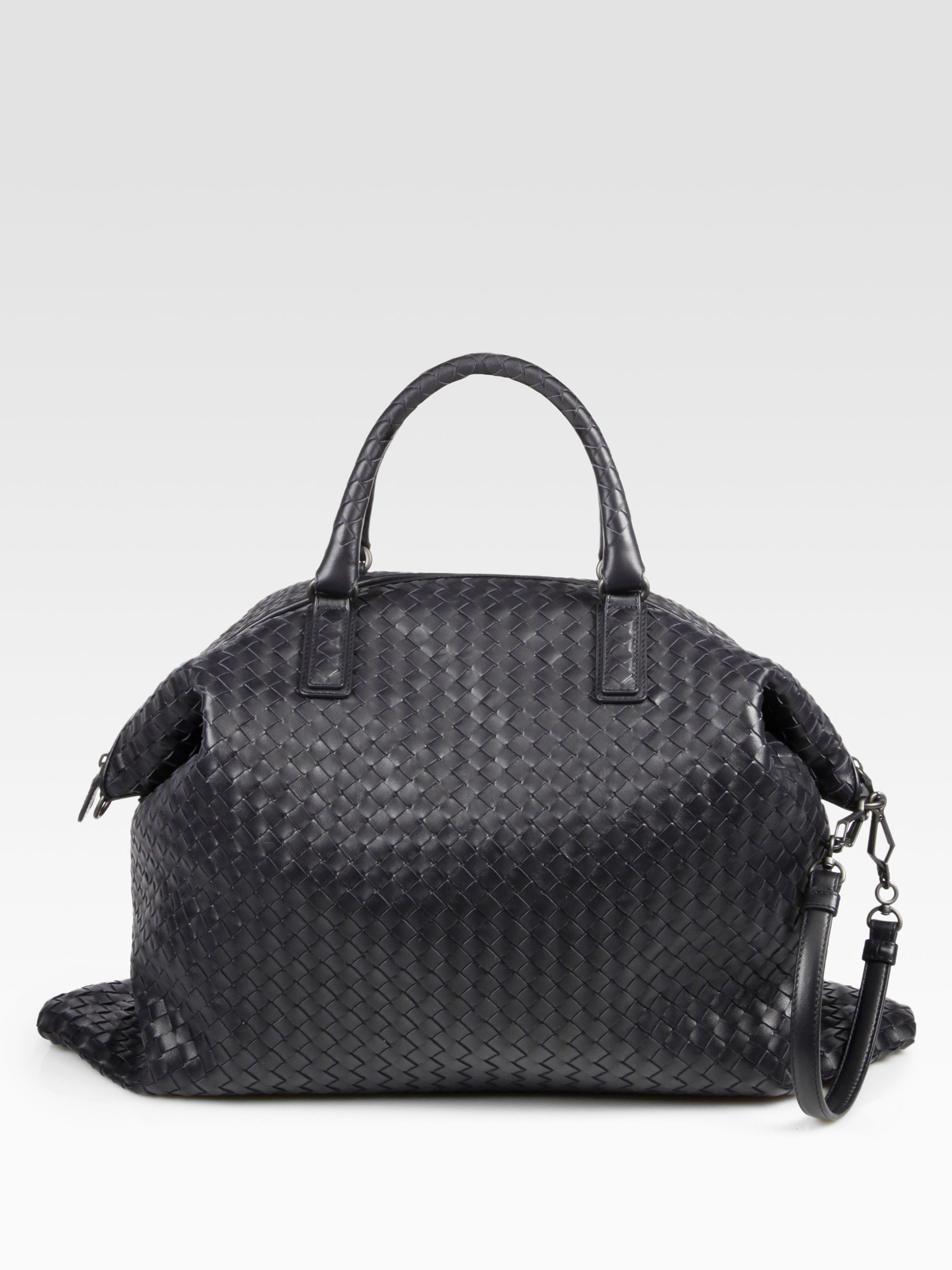 Bottega Veneta Maxi Woven Convertible Tote Bag in Black | Lyst