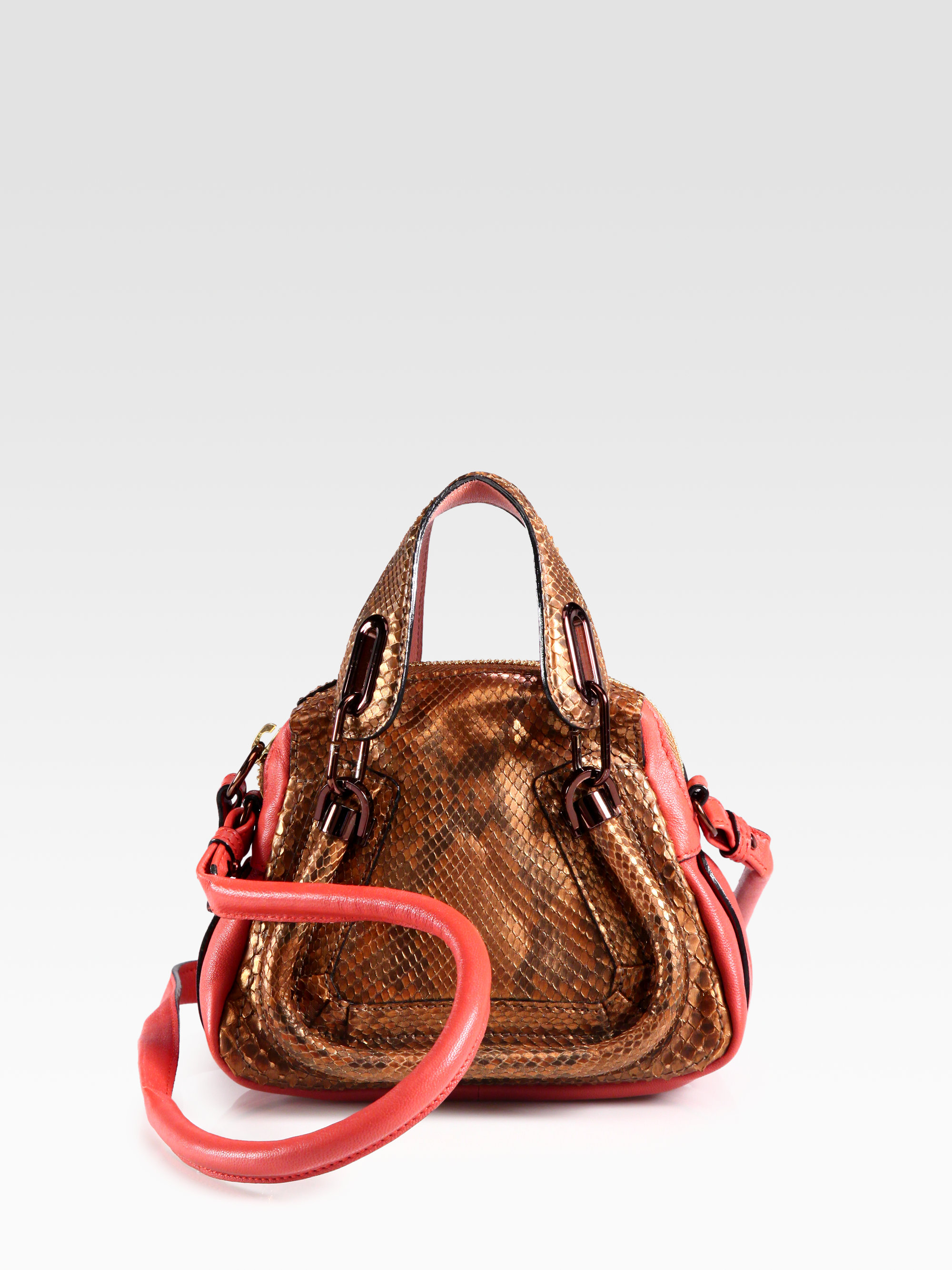 Chlo Mini Python Paraty Crossbody Bag in Brown (copper) | Lyst  