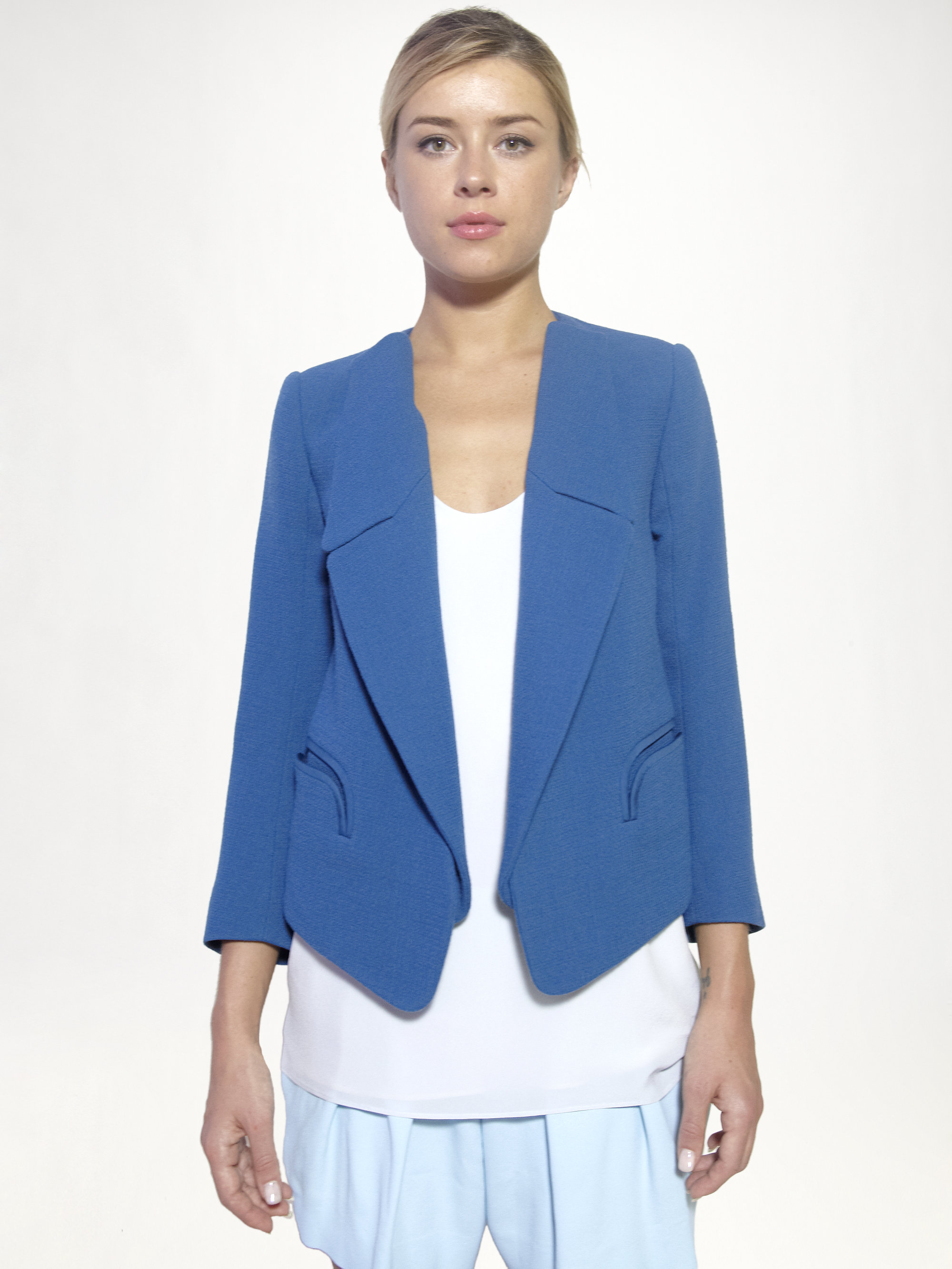 Chloé Wool Crepe Jacket In Blue | Lyst