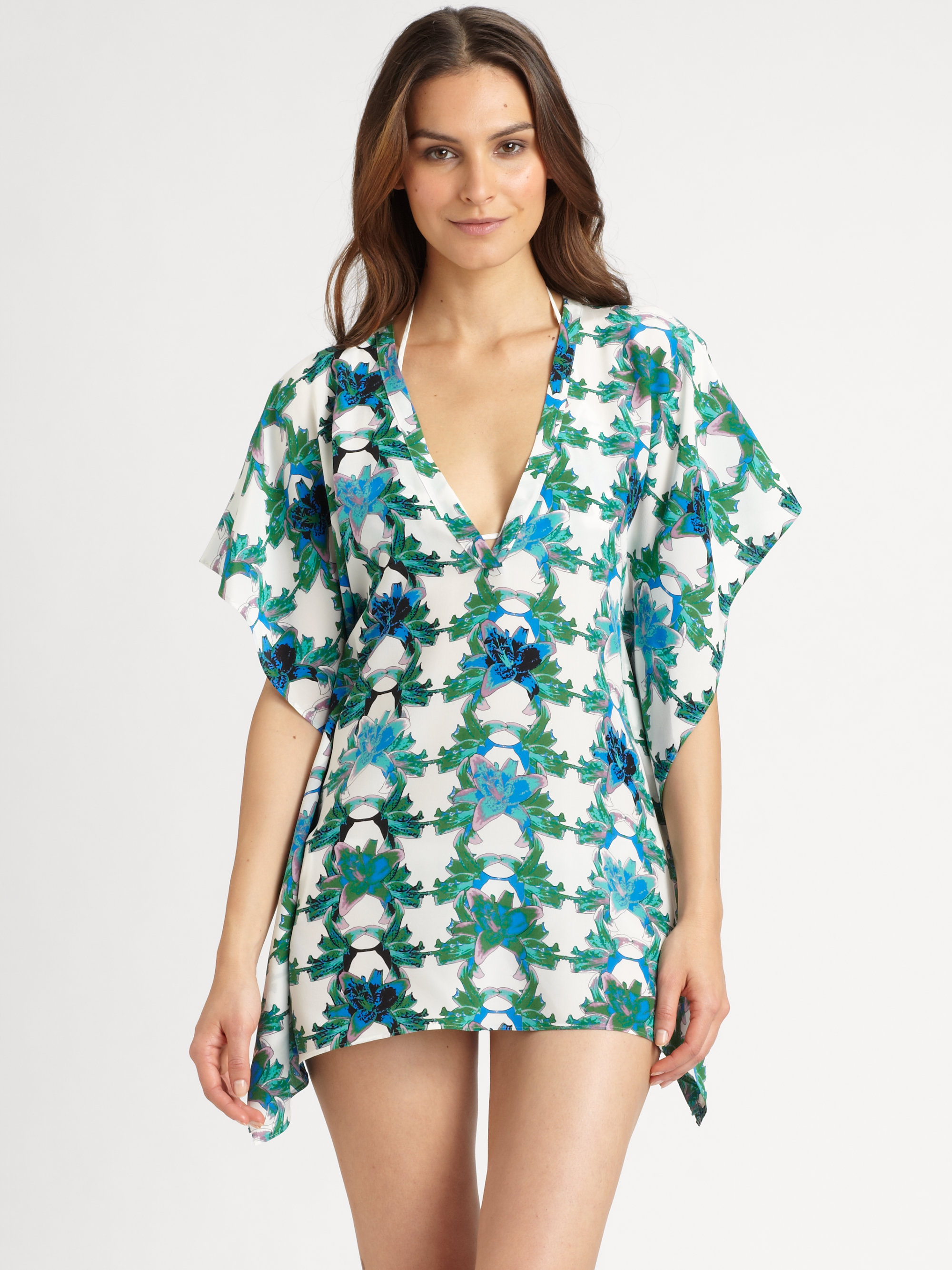 M missoni Silk Swim Coverup Tunic in Blue | Lyst