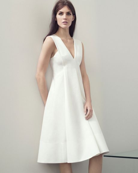 Marni Sleeveless V-Neck Cady Dress in White (lily white) | Lyst