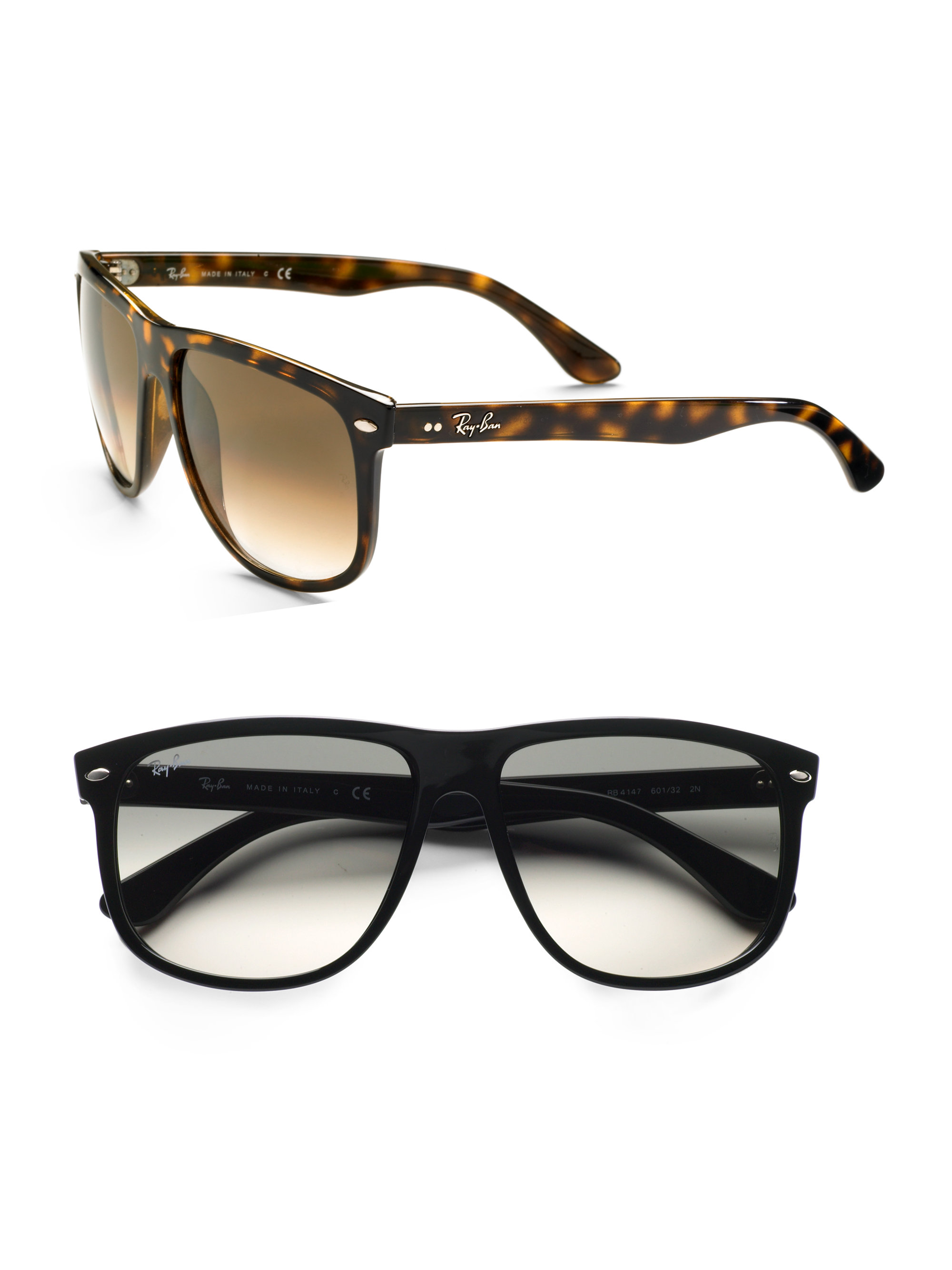 Ray-ban Flattop Square Boyfriend Sunglasses in Black