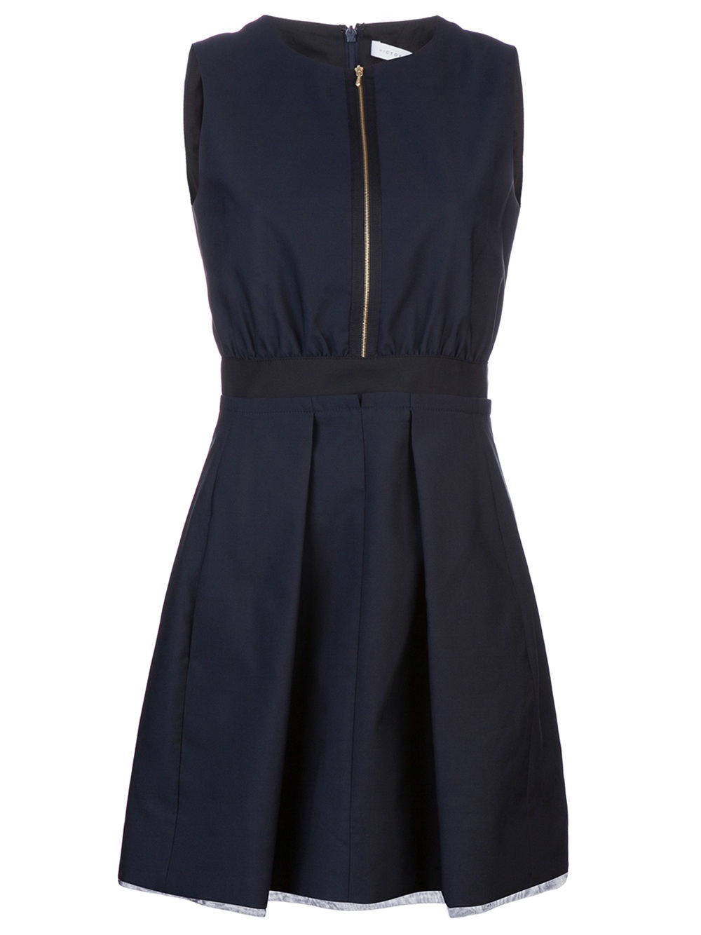 Victoria, Victoria Beckham Sleevess Flared Dress in Blue (navy) | Lyst