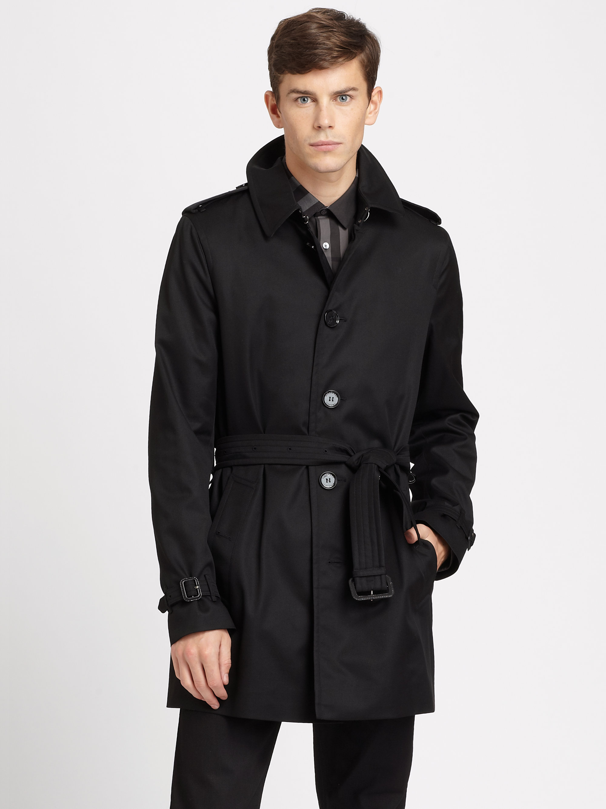 Lyst - Burberry Britton Single Breasted Trench Coat in Black for Men