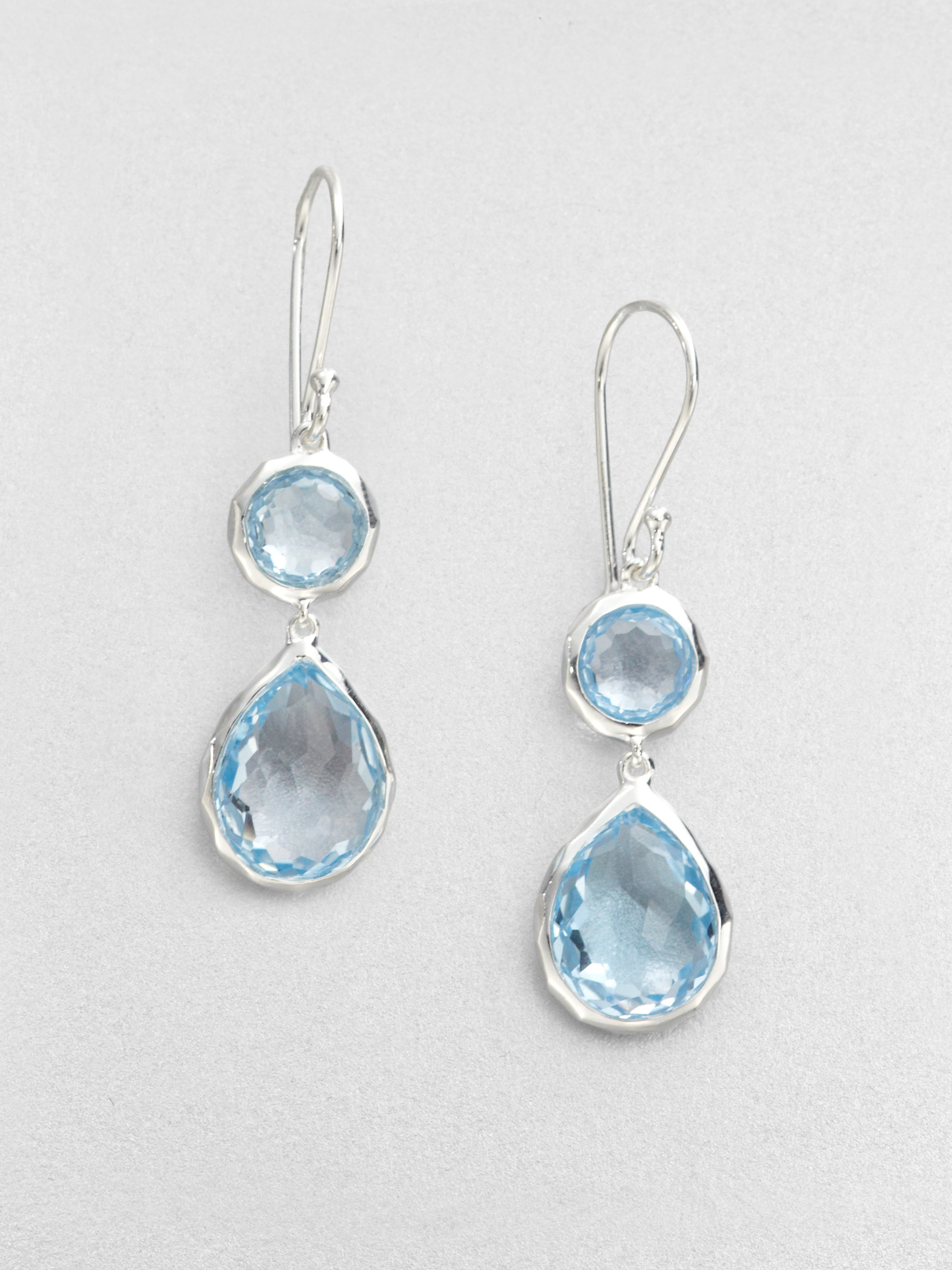 Ippolita Rock Candy Blue Topaz & Sterling Silver Double-Drop Earrings ...