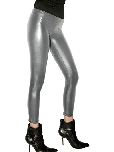 Lyst - Kova & T Latex Zip Hem Legging Trousers in Metallic