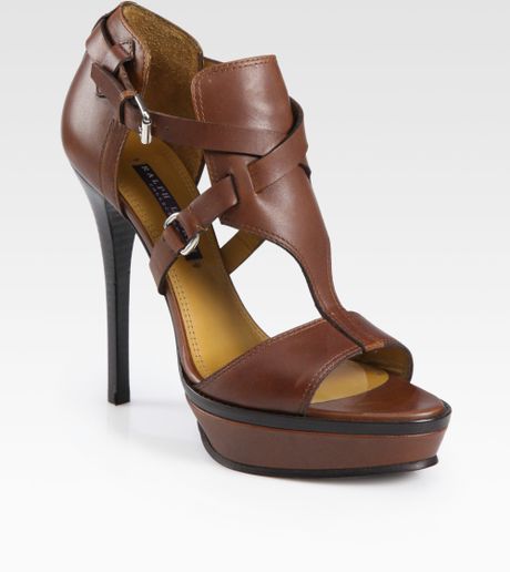 Ralph Lauren Collection Leather Equestrianinspired Platform Sandals in ...