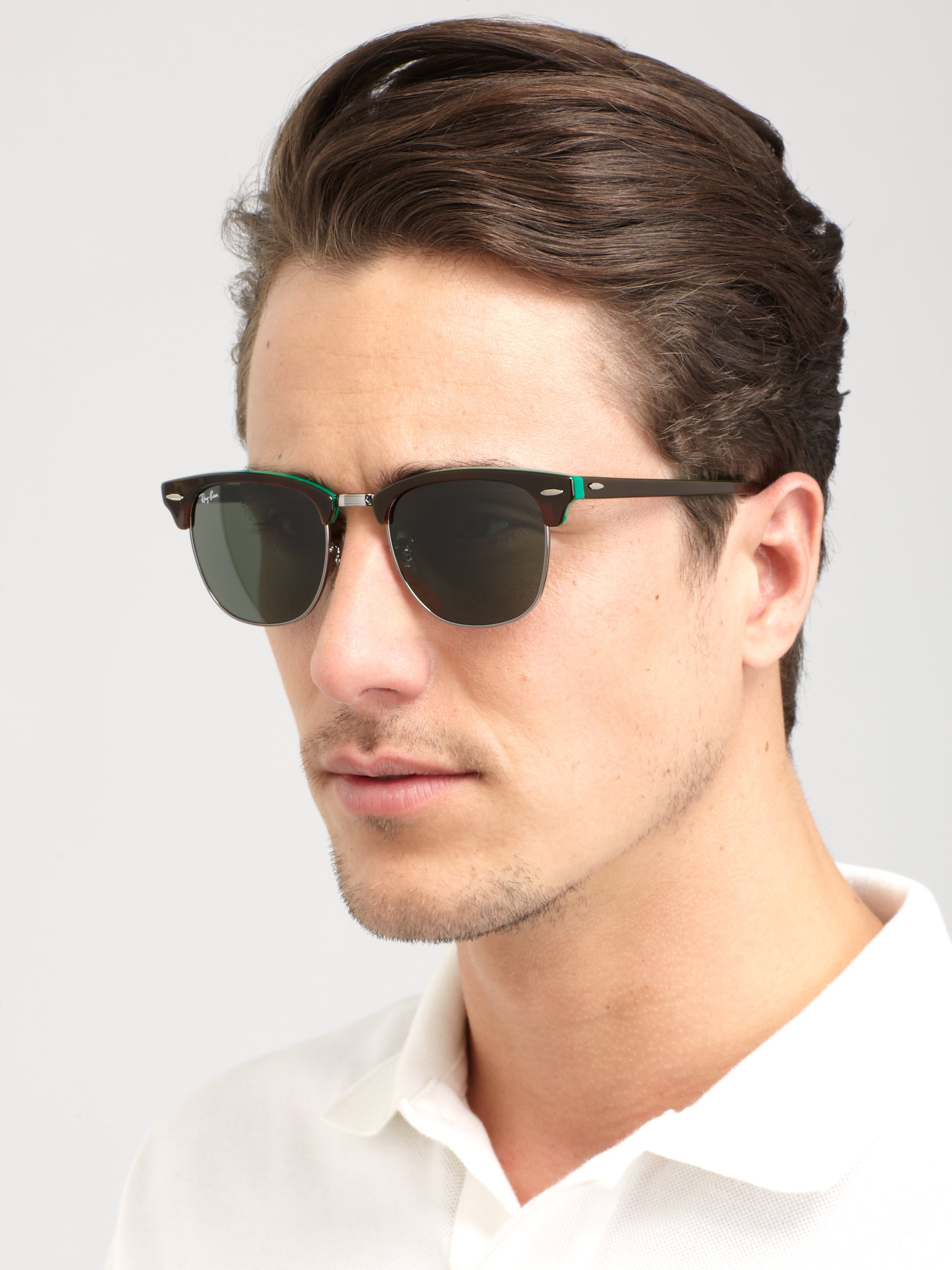 Ray-ban Plastic Clubmaster Sunglasses in Gray for Men | Lyst