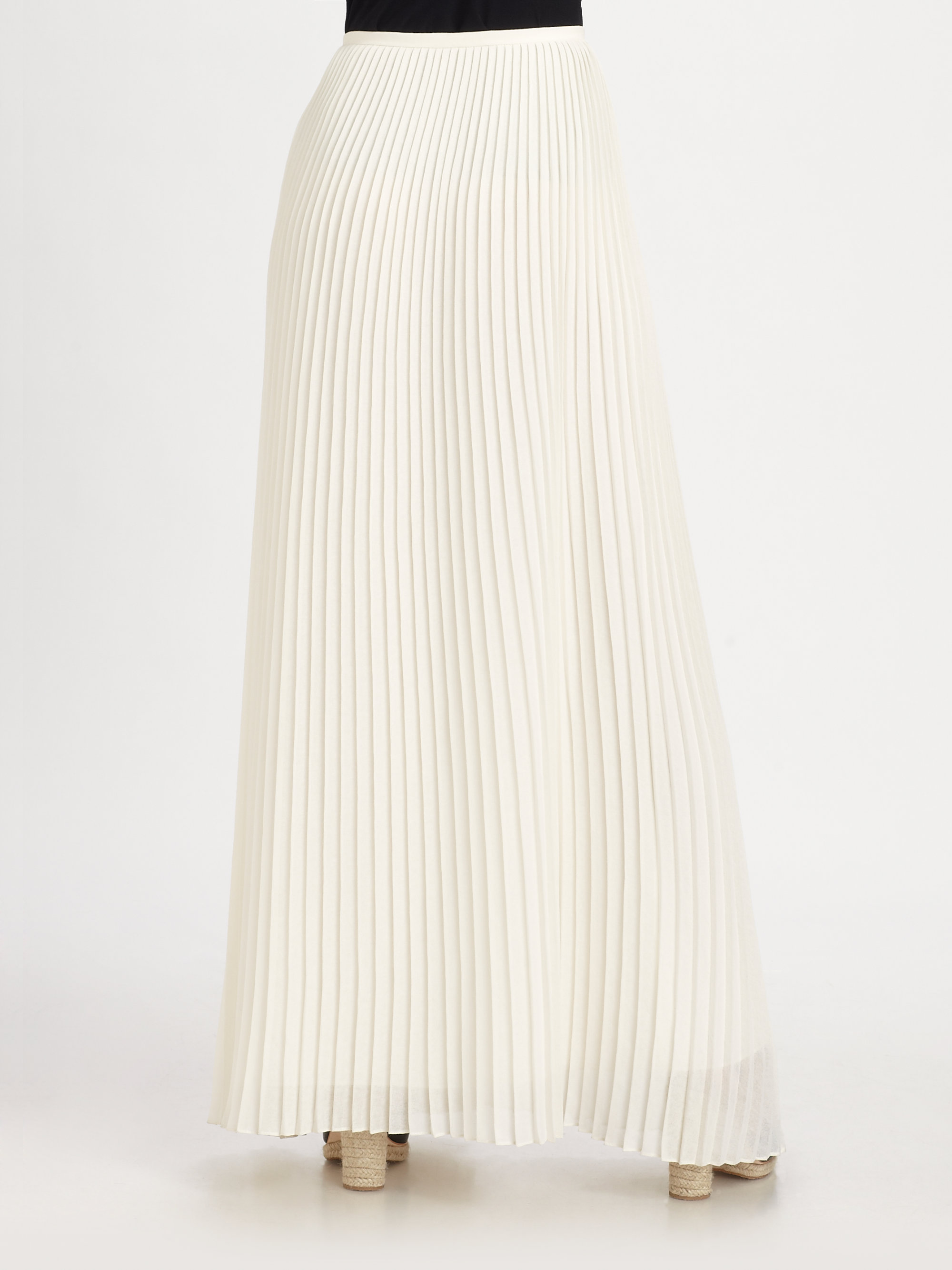 White Pleated Maxi Dress
