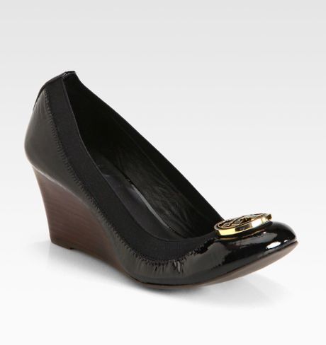 tory burch patent leather wedge