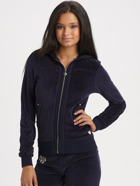 Twisted Heart Lovealicious Velour Hoodie in Blue (ink) | Lyst