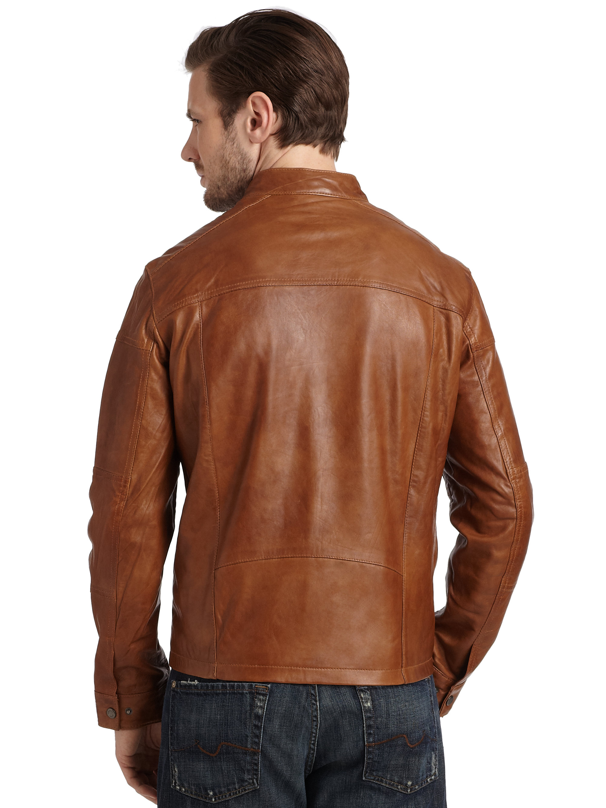 Andrew Marc Cowboy Leather Jacket In Brown For Men Lyst Gallery
