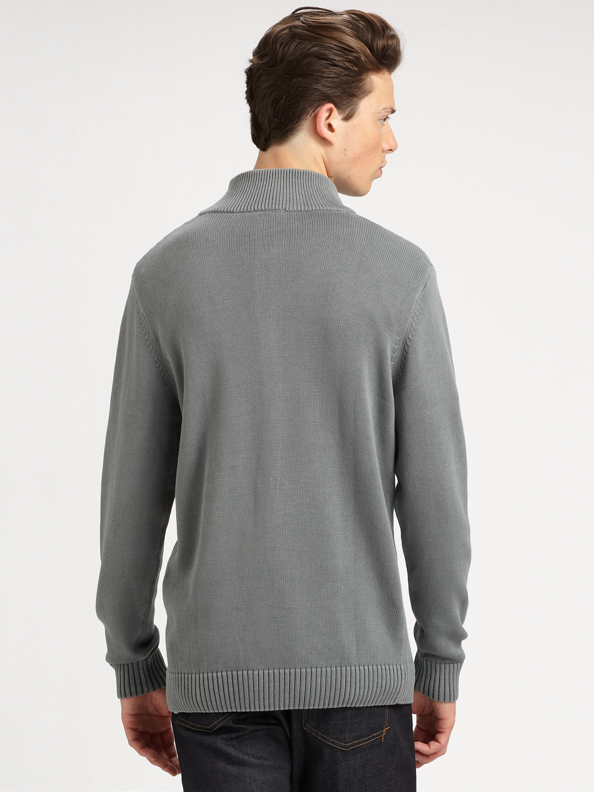 Lyst - Lacoste Vintage Washed Buttonneck Sweater in Blue for Men