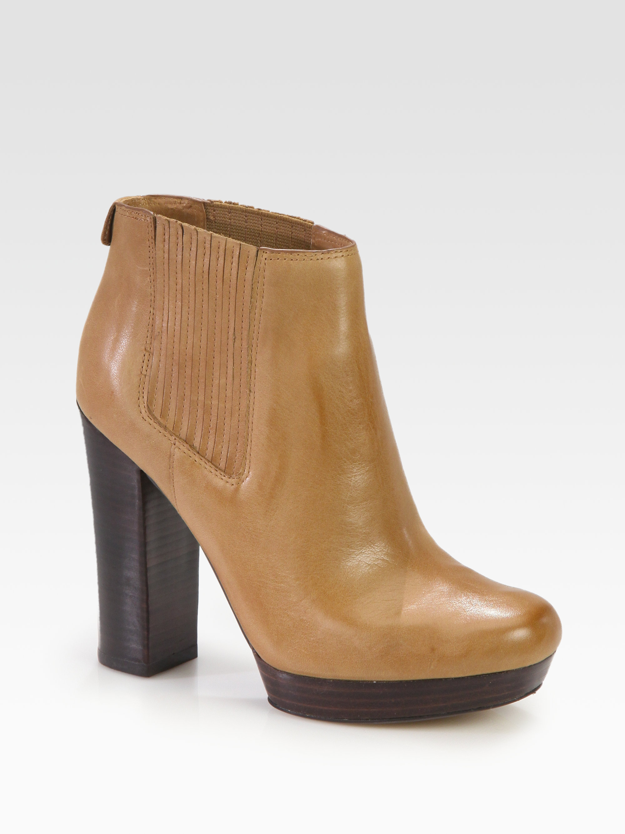flat leather platform ankle boots