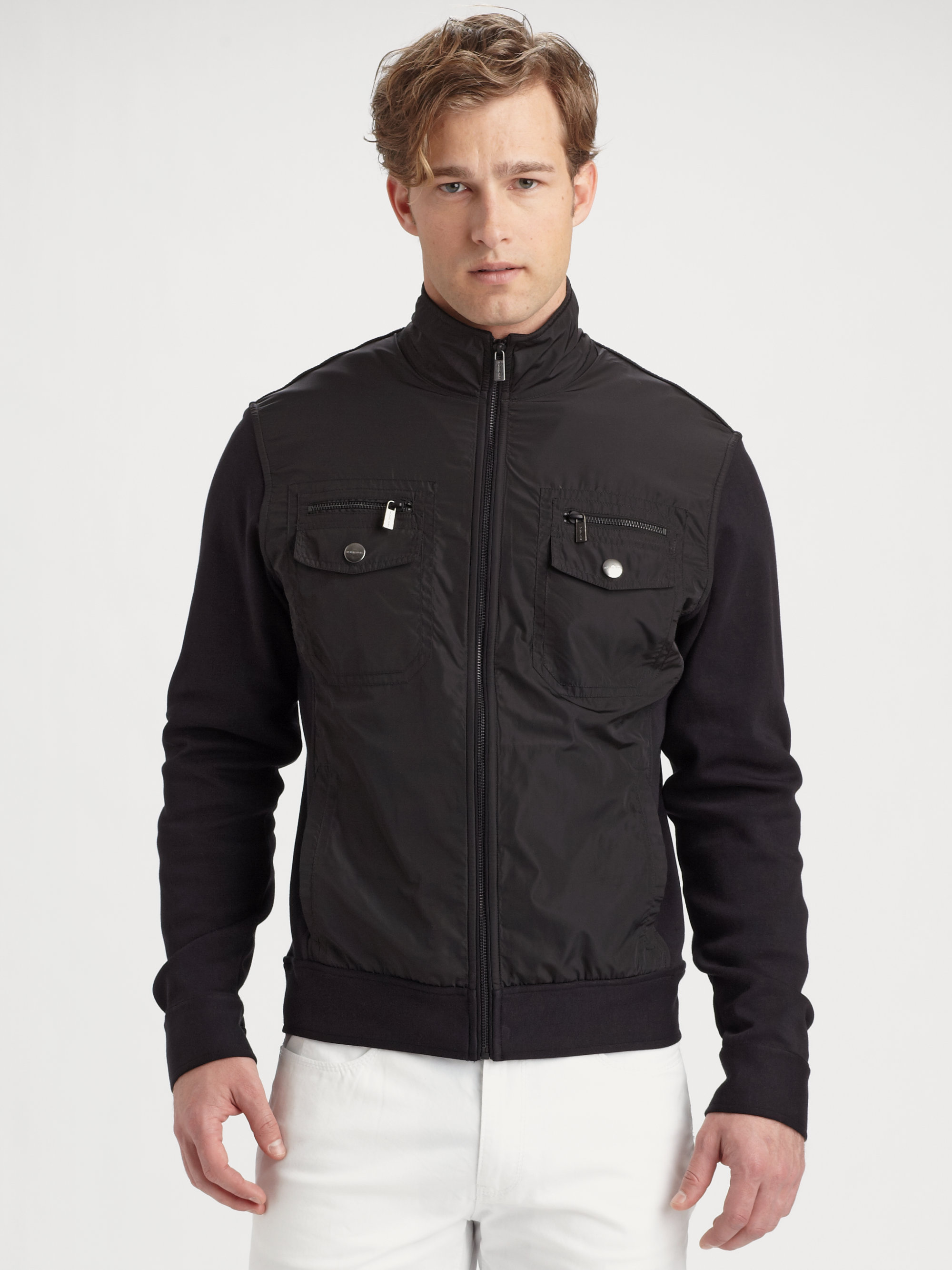 Michael kors Utility Knit Jacket in Black for Men | Lyst