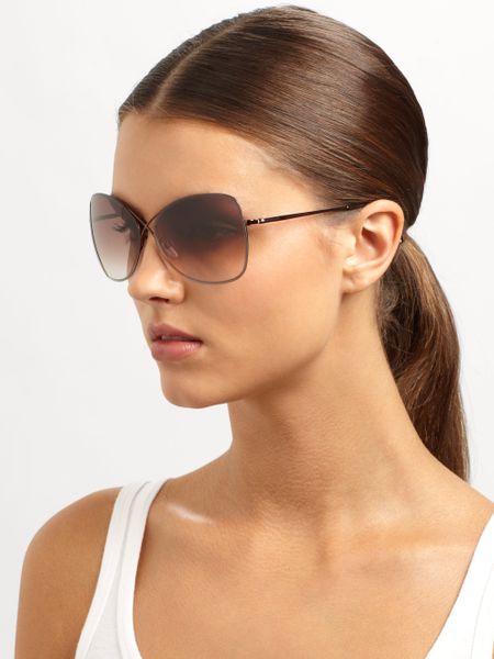 Tom Ford Colette Rimless Aviator Sunglasses in Brown for Men | Lyst