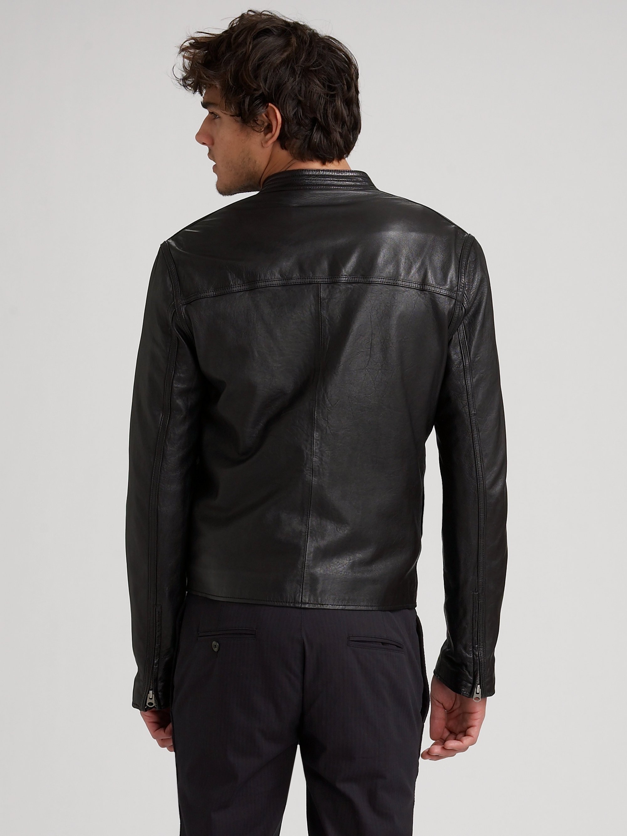 Lyst - Converse Leather Bomber Jacket in Black for Men