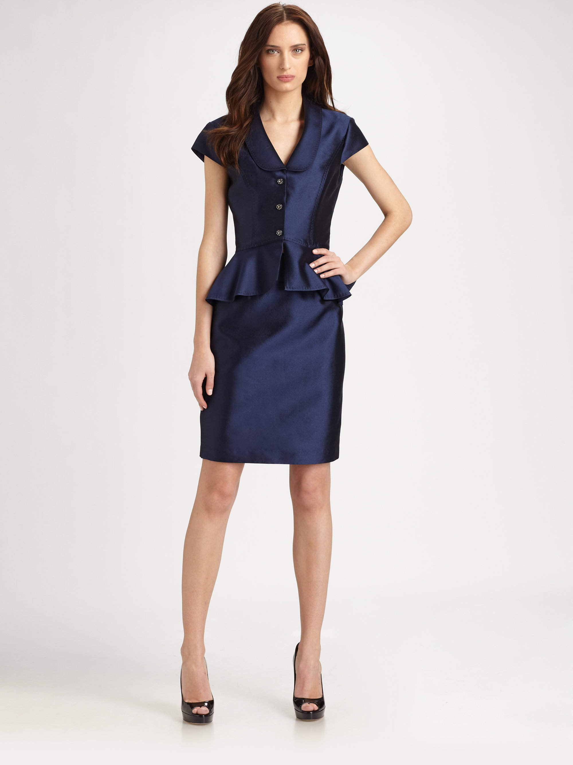Lyst - Kay Unger Satin Suit in Blue