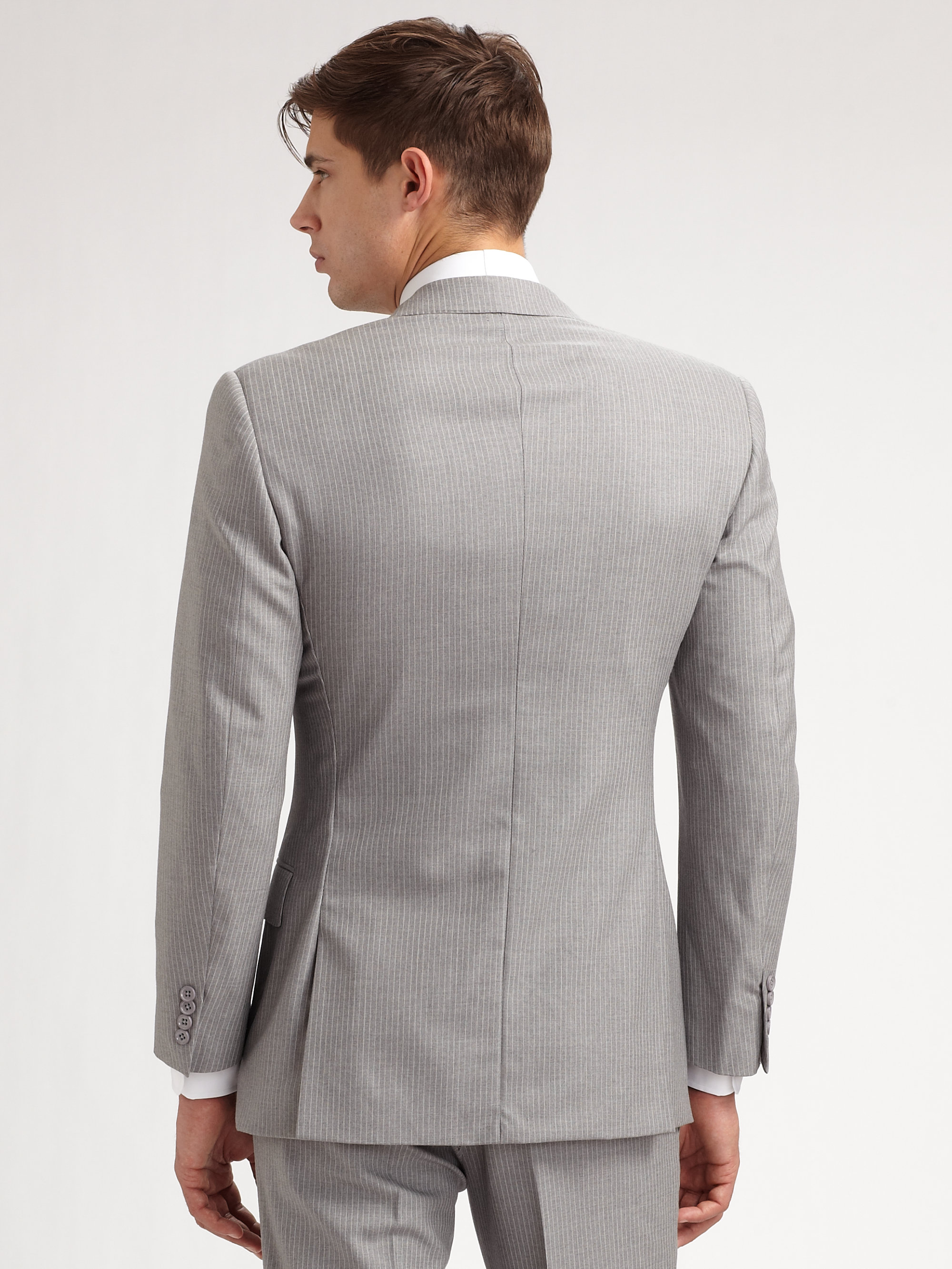 Lyst Ralph lauren black label Anthony Pinstripe Wool Suit in Gray for Men