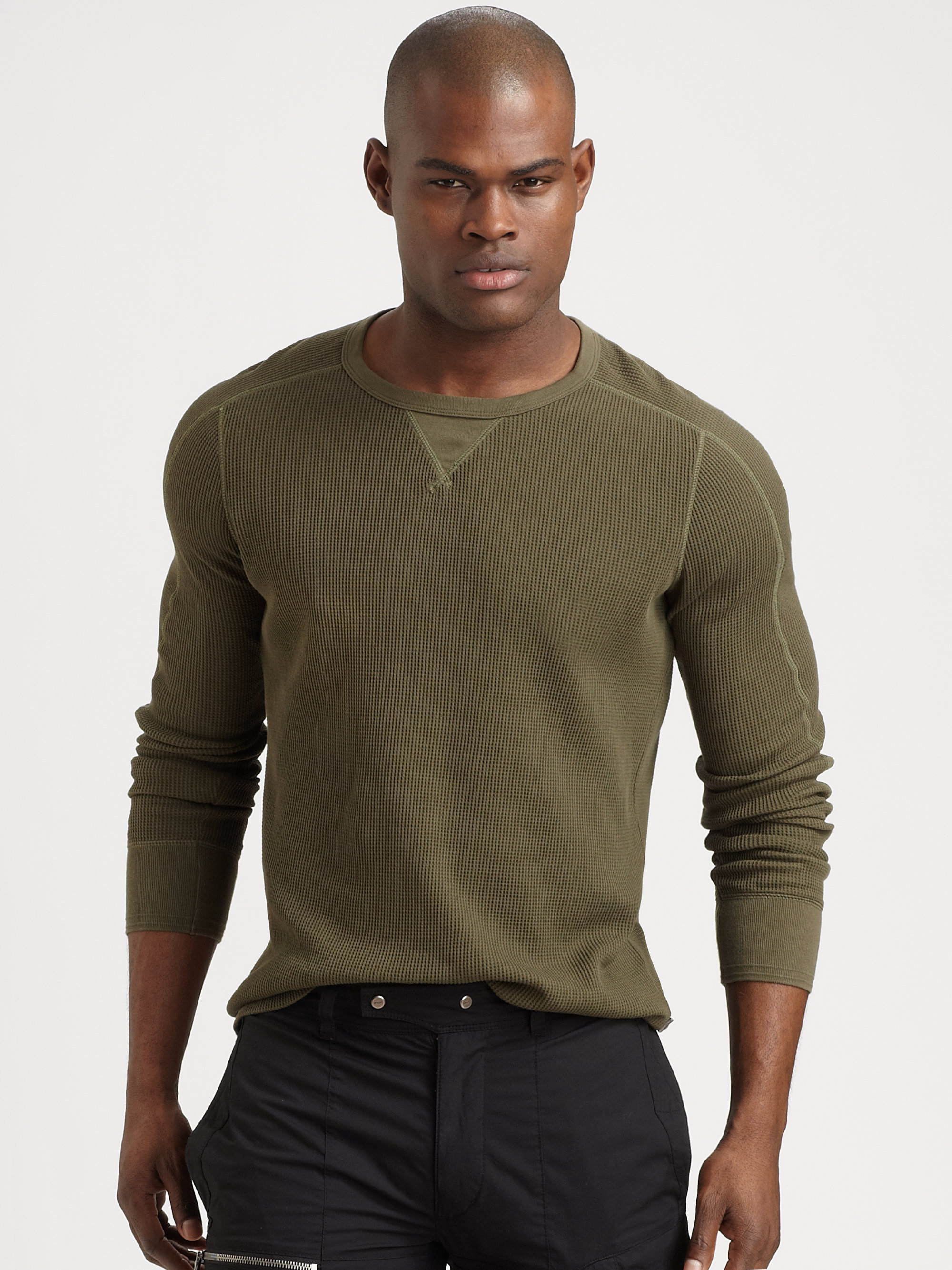 Lyst Rlx Ralph Lauren Noble Twist Waffleknit Crewneck in Green for Men