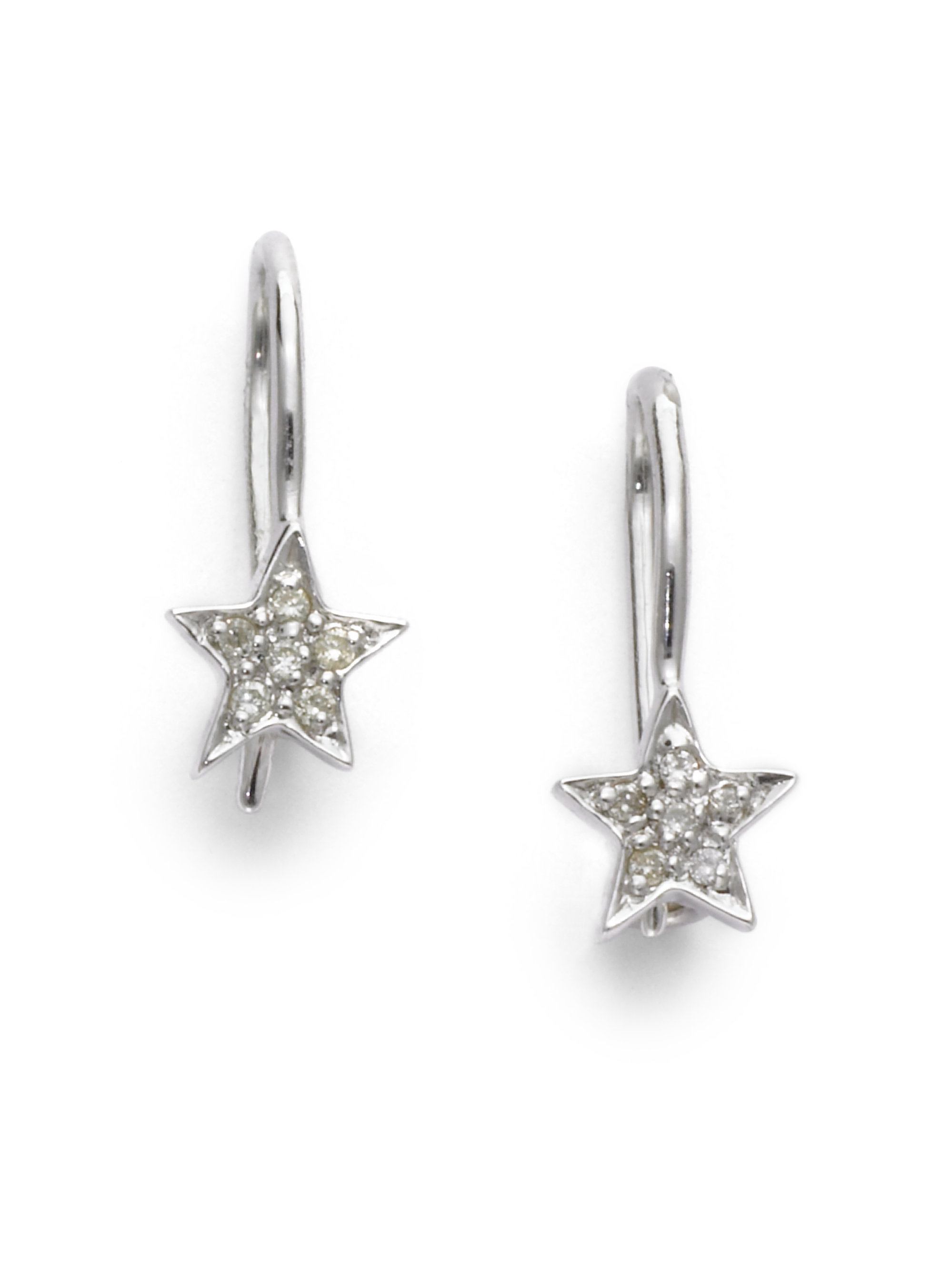 Lyst Sydney Evan Diamond Star Drop Earrings In Metallic Gallery