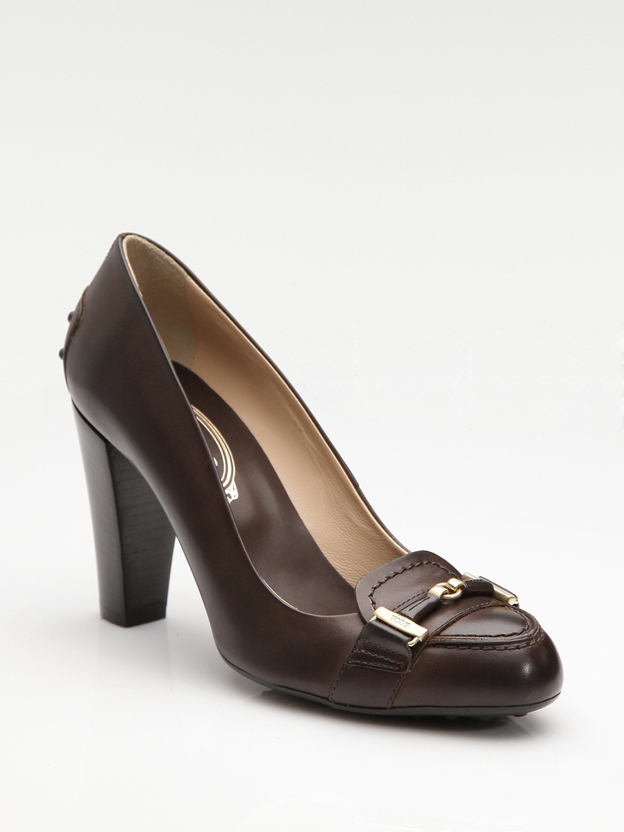 Tod's Buckle Detailed Pumps in Brown | Lyst