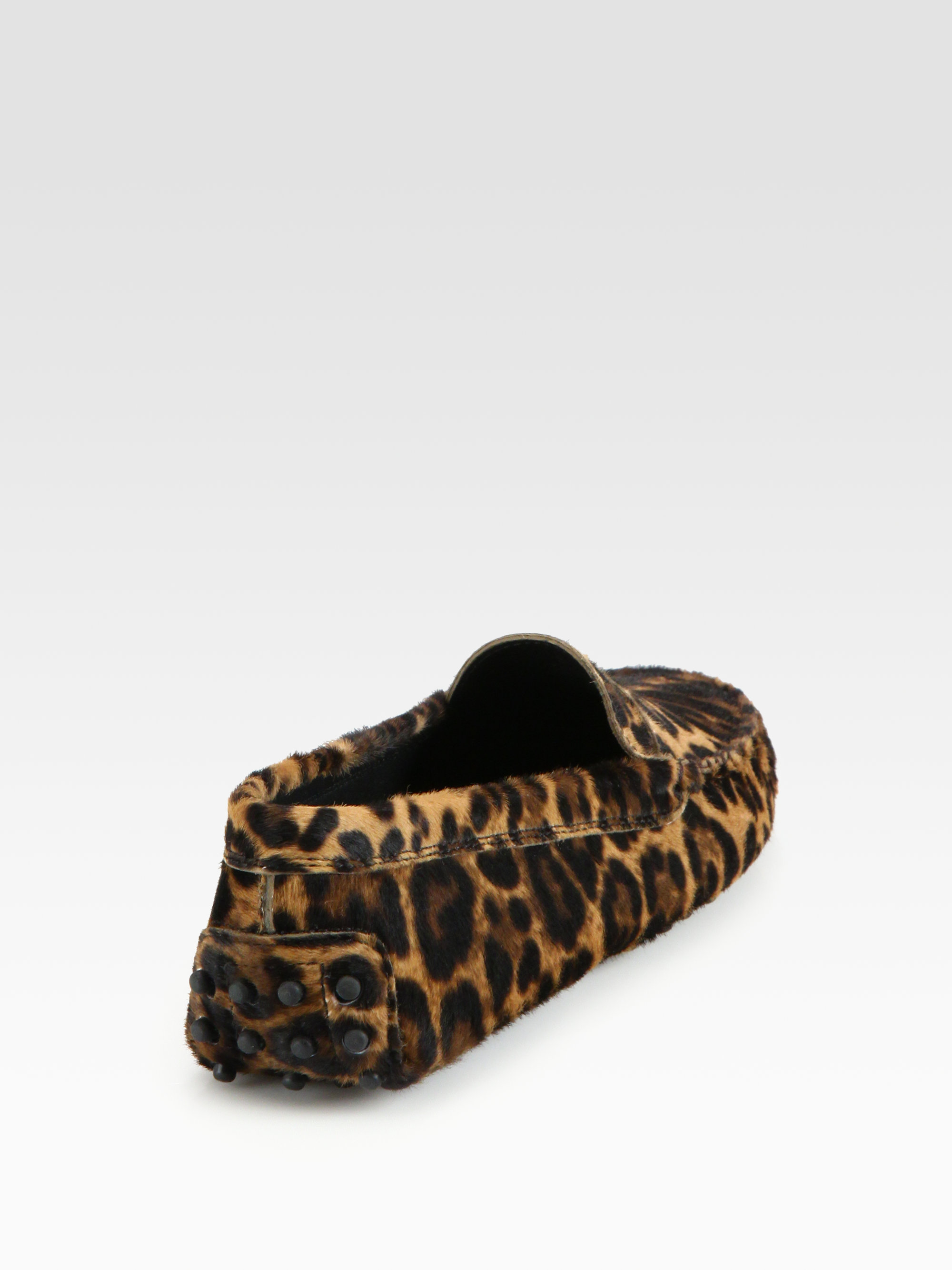 holland leopard print calf hair and leather loafer