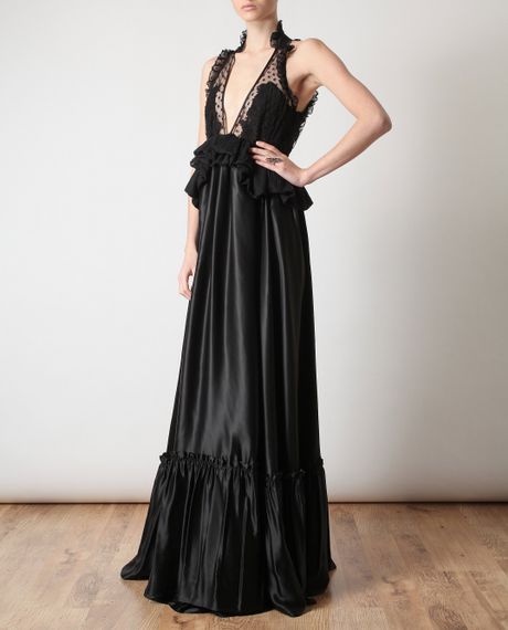 Givenchy Lace and Satin Gown in Black | Lyst