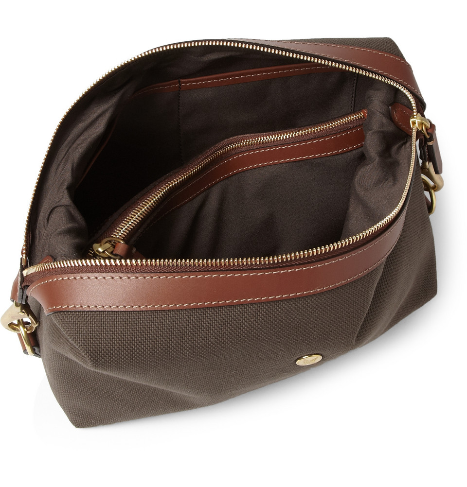 Lyst Mismo Leathertrimmed Canvas Washbag In Green For Men Gallery