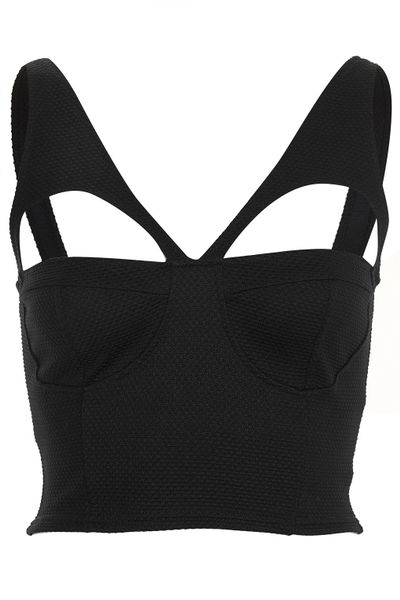 Topshop Harness Crop Top By Oh My Love in Black | Lyst
