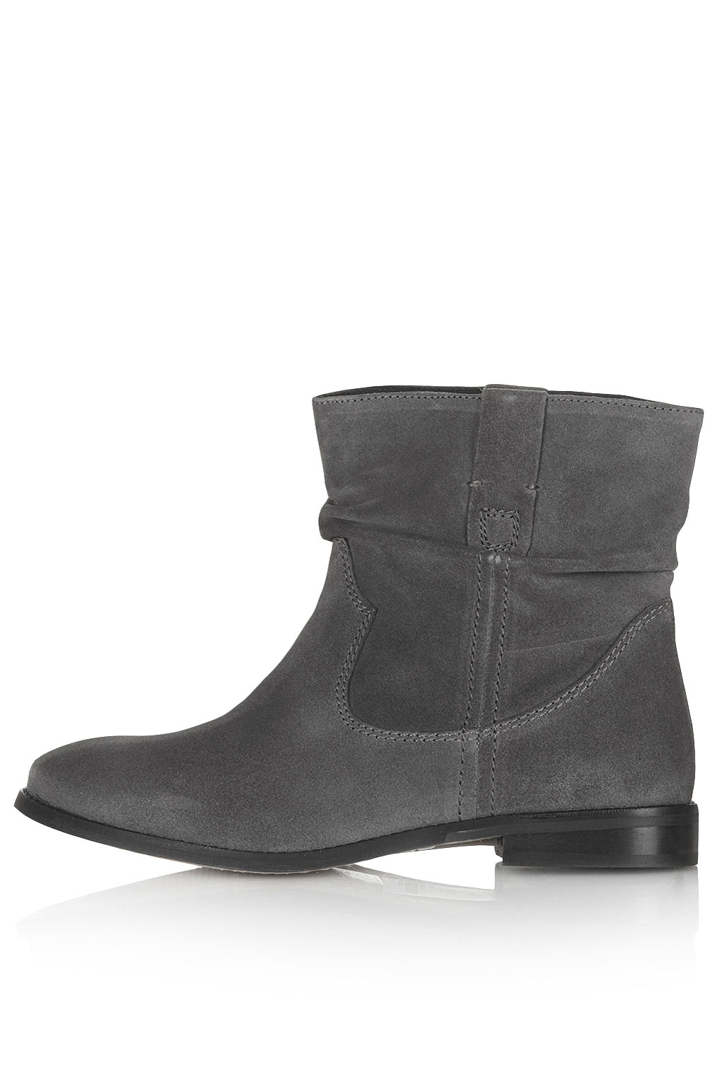 Lyst - Topshop Slouch Western Boots in Gray