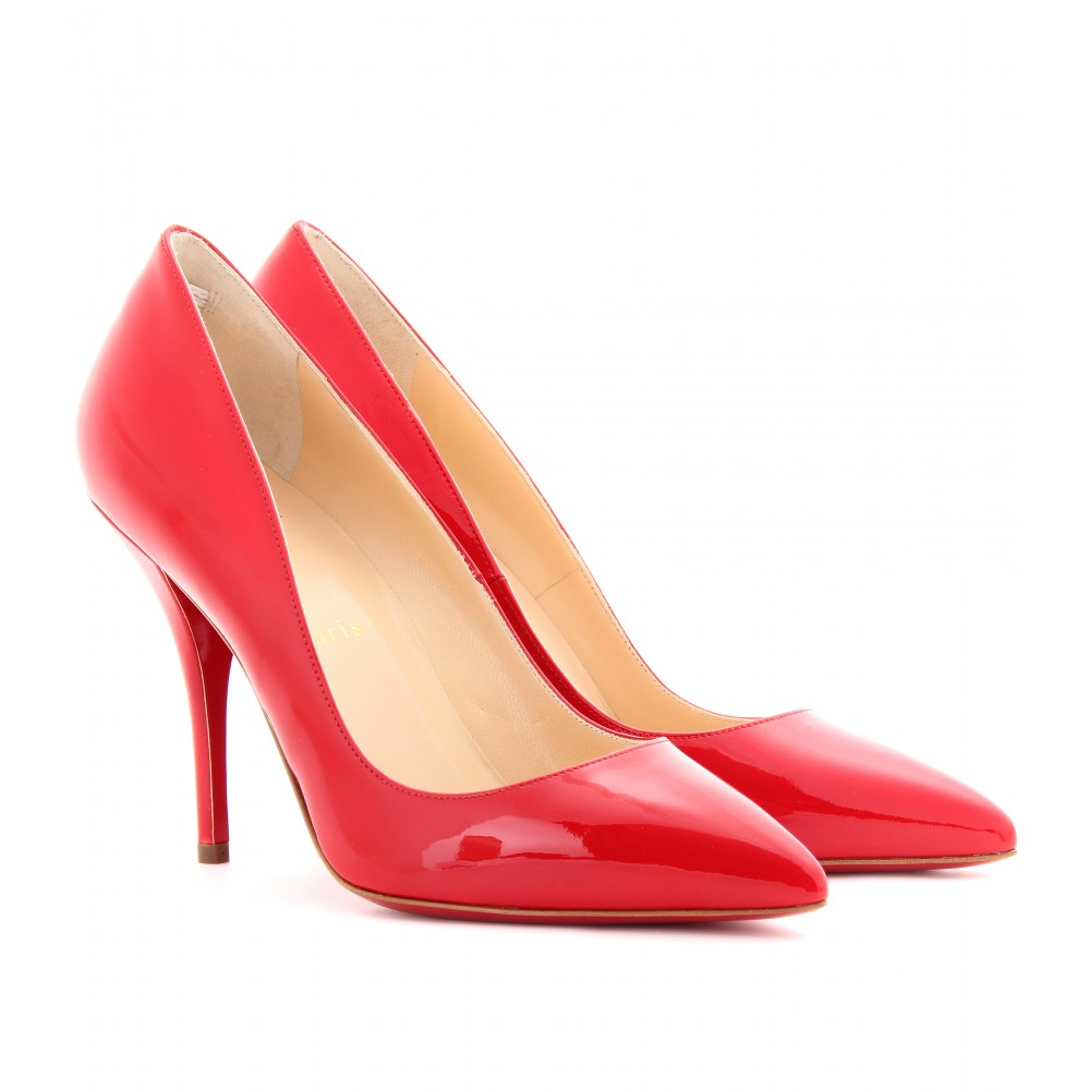 Christian louboutin Batignolles 100 Patent Leather Pumps in Red | Lyst