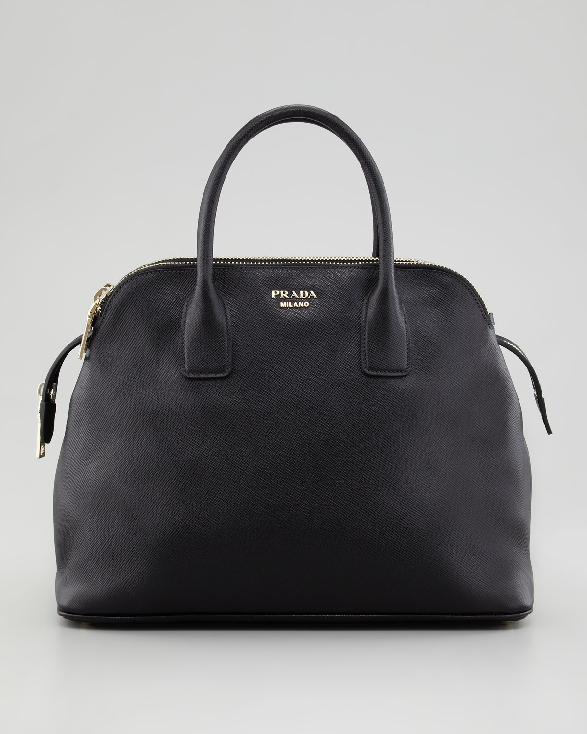 Prada Dome Tote Bag in Black | Lyst