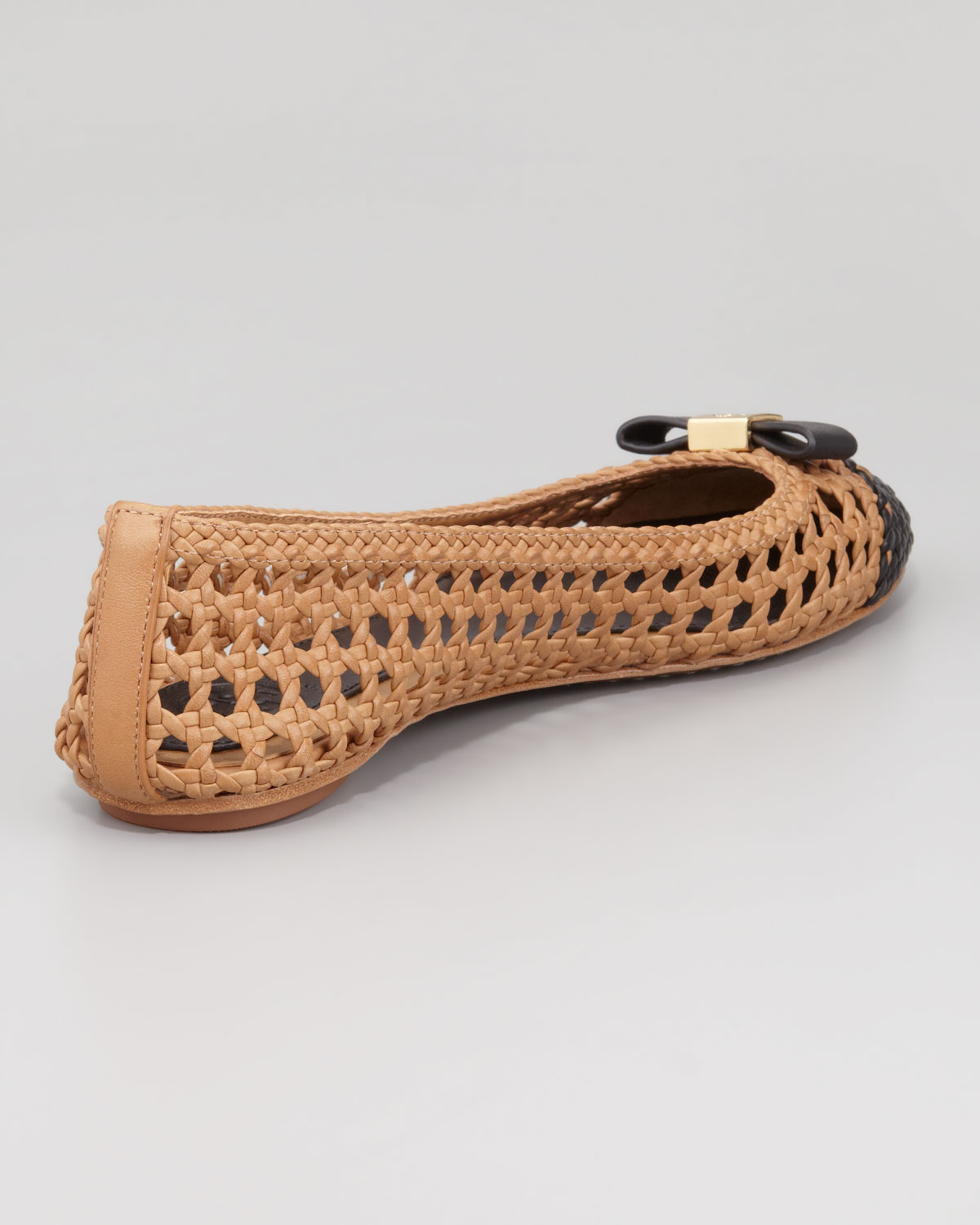 woven leather ballerinas