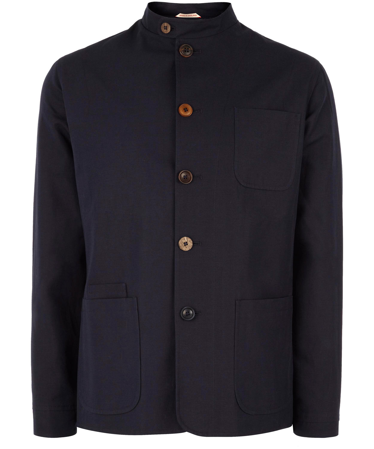 Oliver Spencer Navy Coram Collarless Jacket in Blue for Men - Lyst