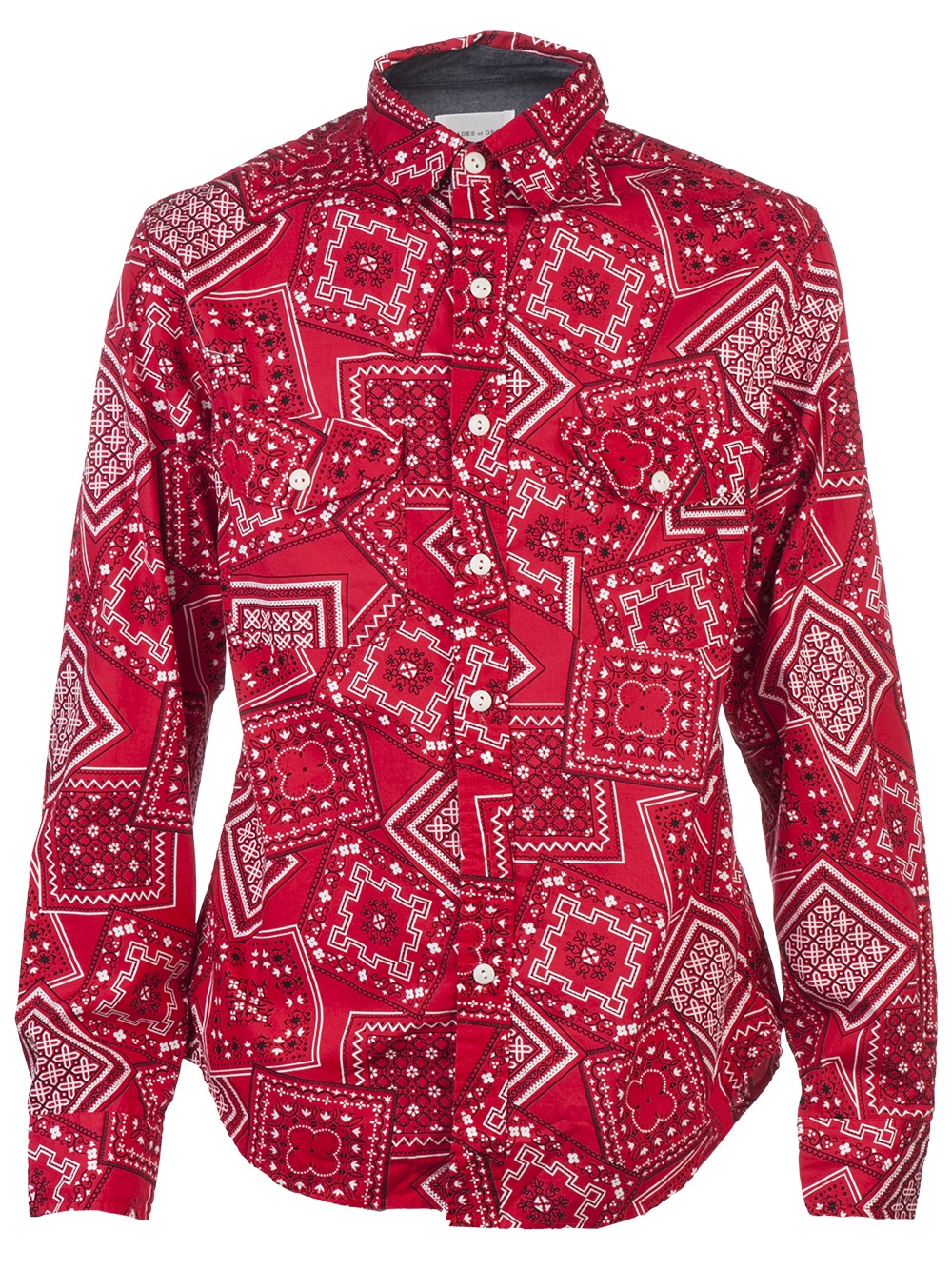 red bandana long sleeve button up