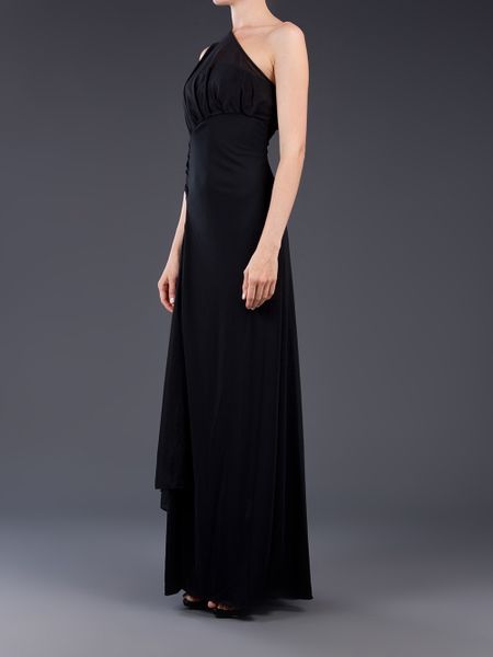 Halston Heritage Maxi Evening Gown in Black | Lyst