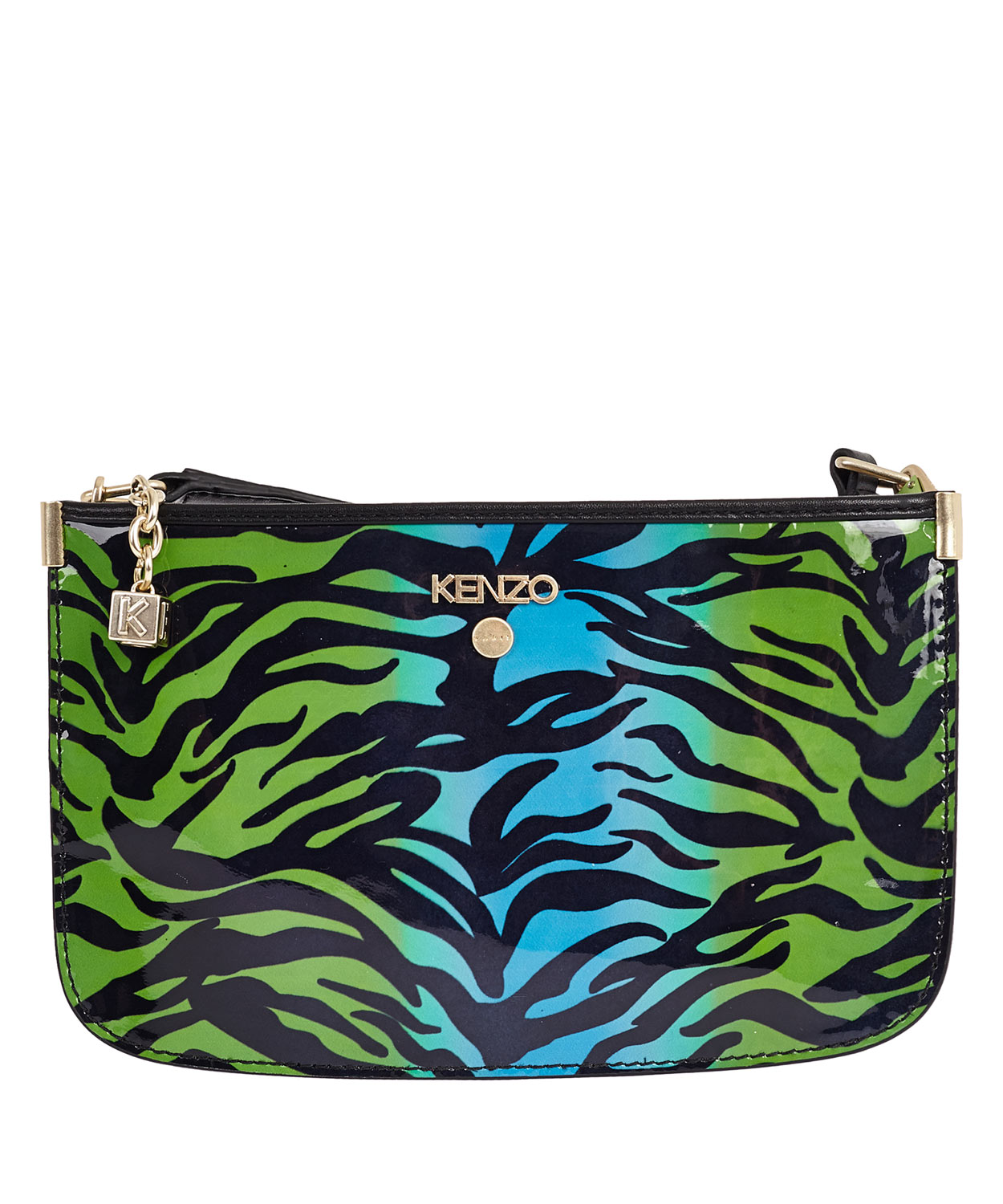 KENZO Green Leopard Print Snakeskin Crossbody Bag Lyst