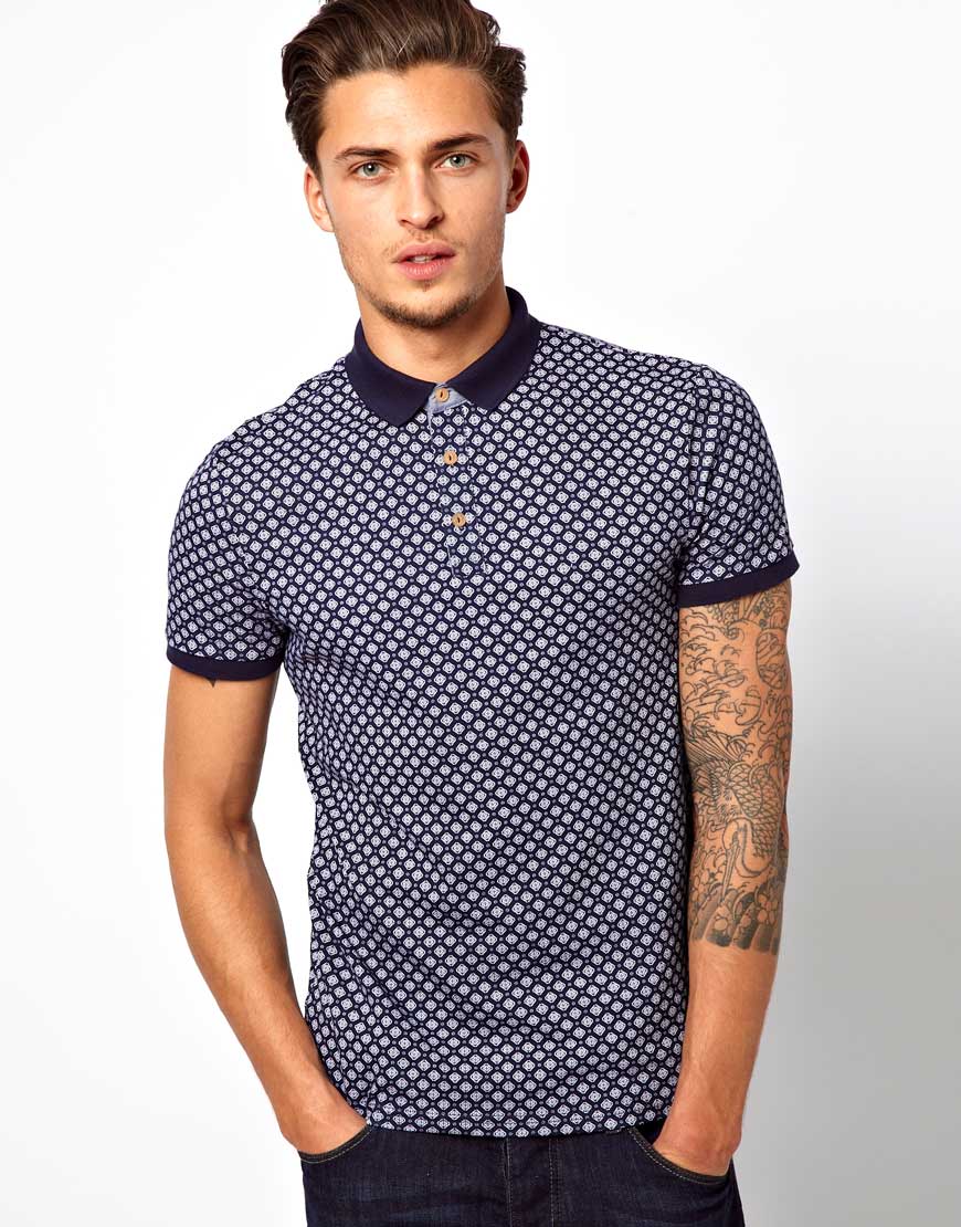 Lyst River Island Polo Shirt with All Over Print in Blue