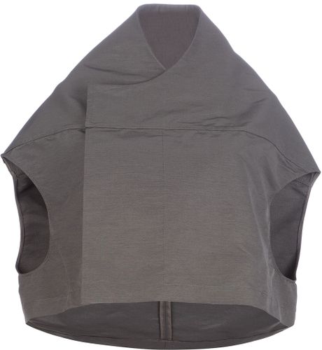 Rick Owens Sleeveless Cape Jacket in Gray (grey) | Lyst