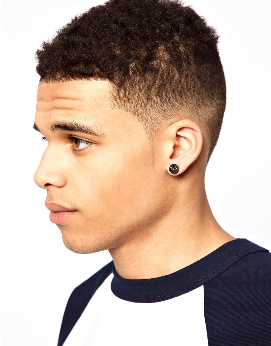 Lyst Asos Yes No Plug Earrings In Black For Men Gallery