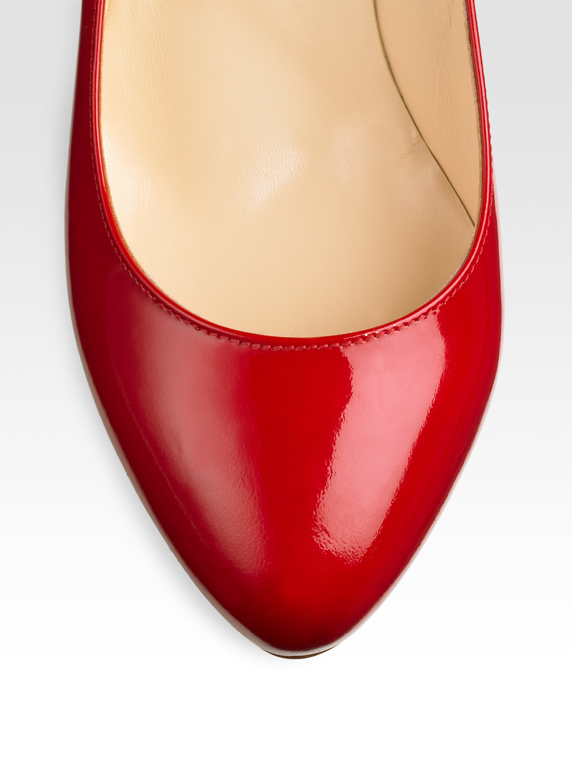 Christian louboutin Declic Patent Leather Pumps in Red (black) | Lyst