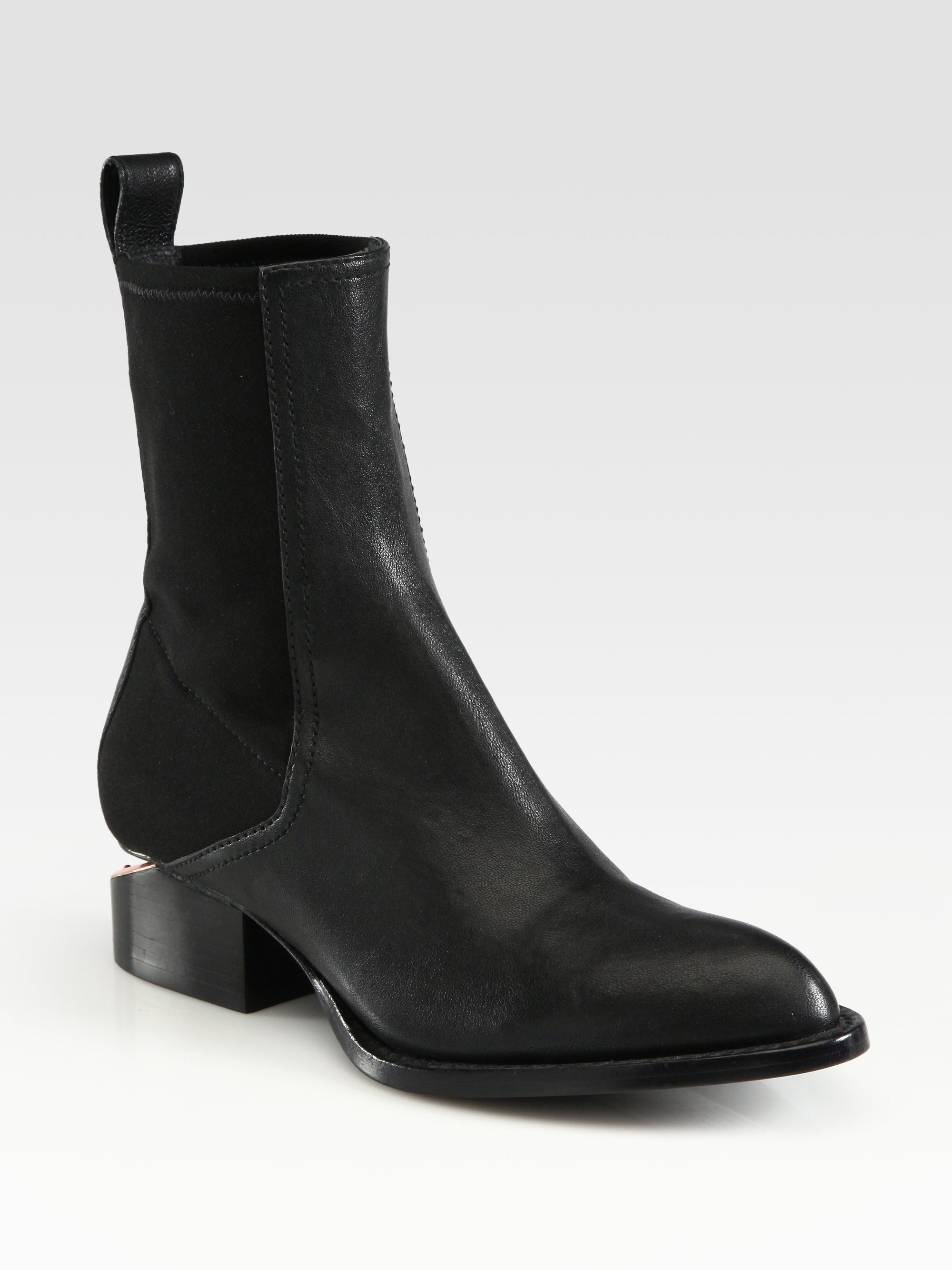 Lyst - Alexander Wang Anouck Chelsea Leather Ankle Boots in Black
