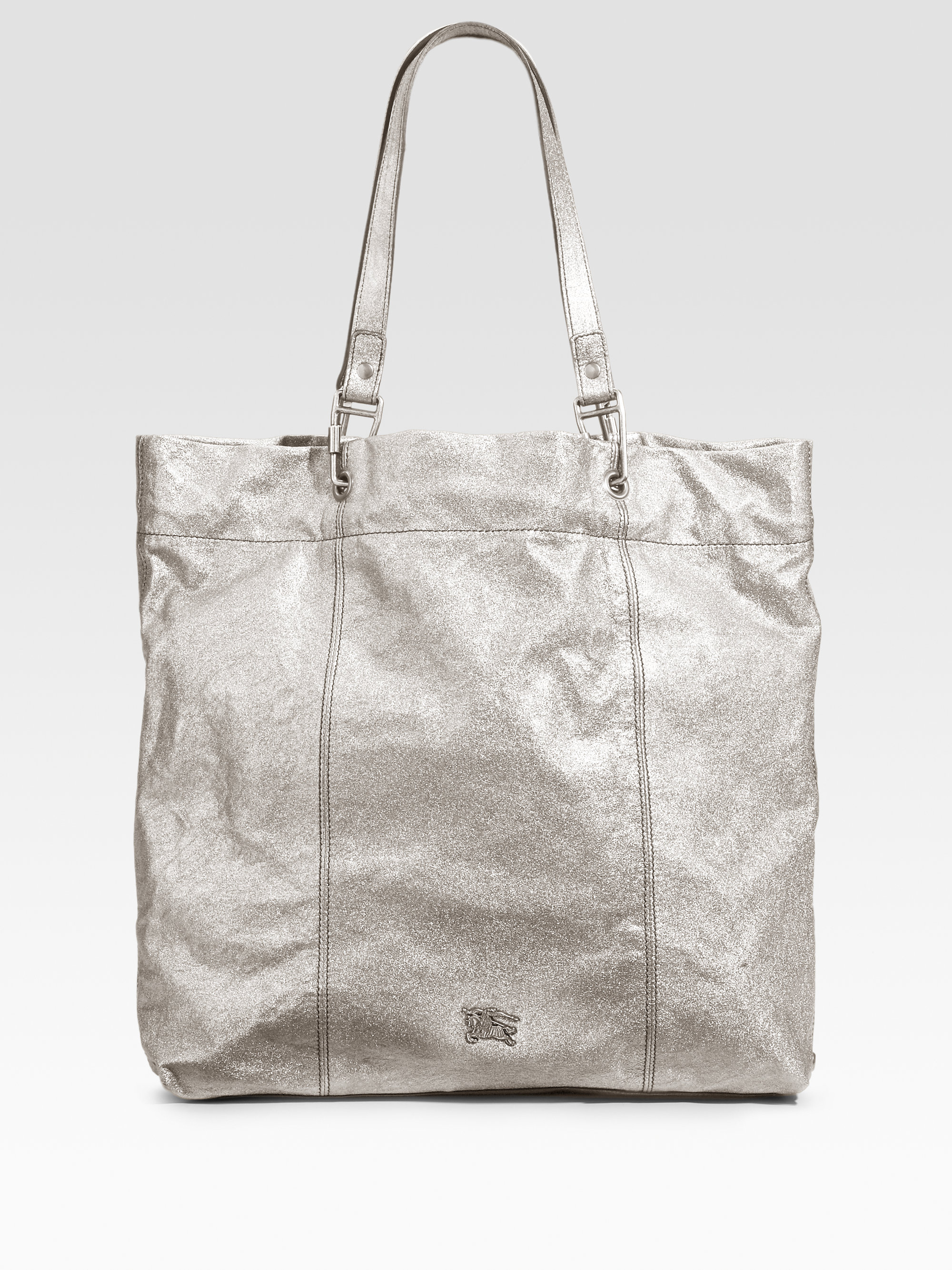 Lyst Burberry Packable Metallic Leather Tote In Gallery