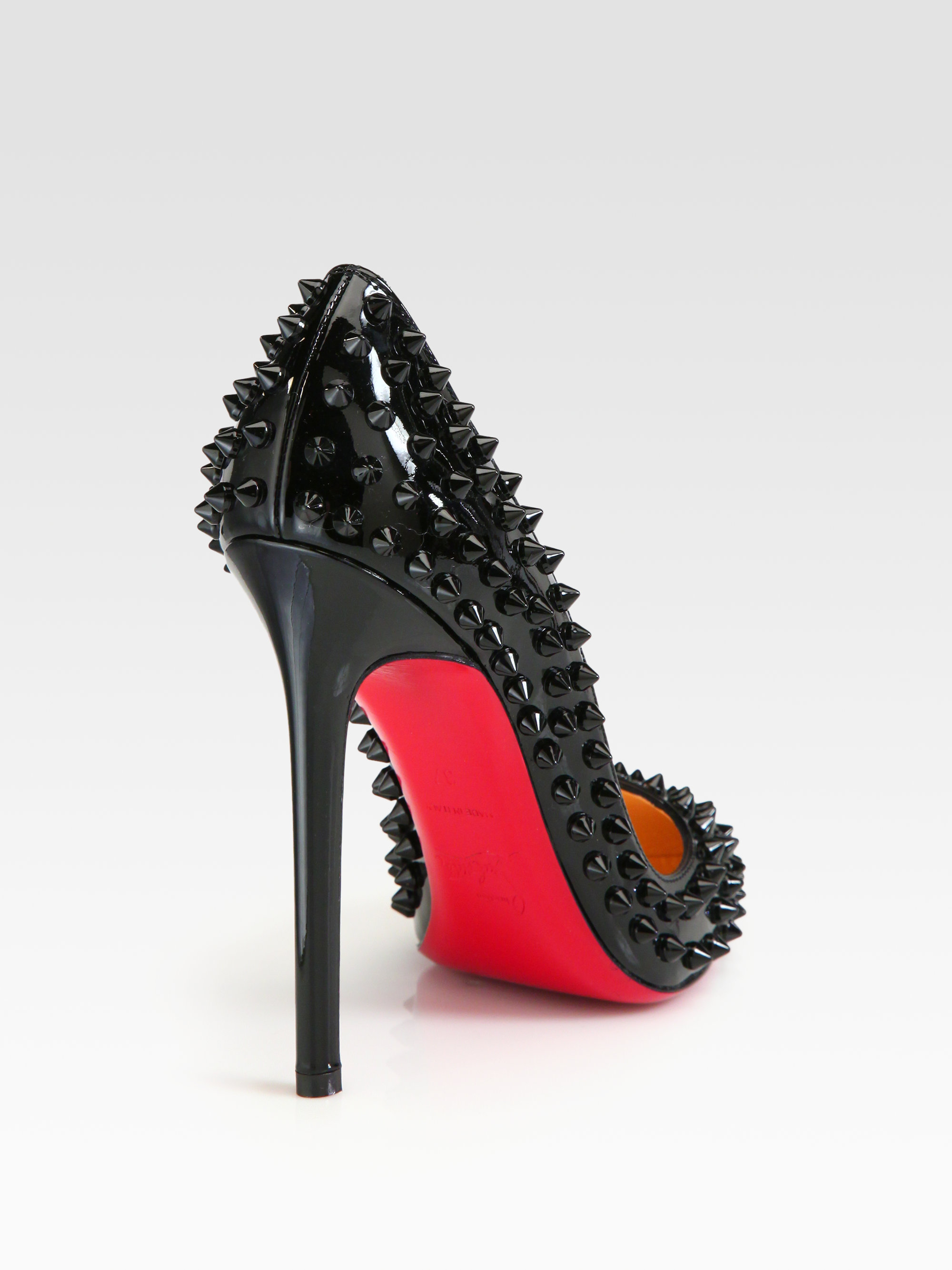 christian louboutin pigalle black spiked pump